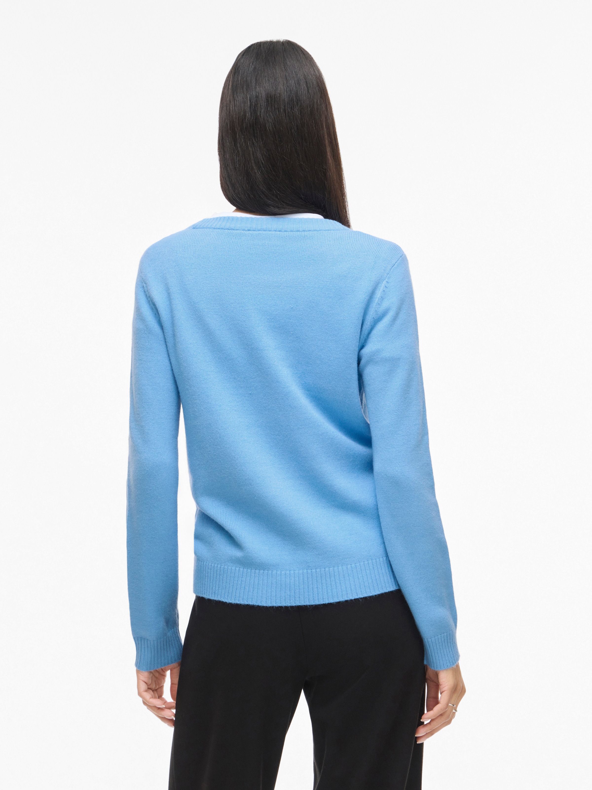 Vila Rundhalspullover "VIRIL O-NECK L/S KNIT TOP - NOOS" Viskosemischung, r günstig online kaufen