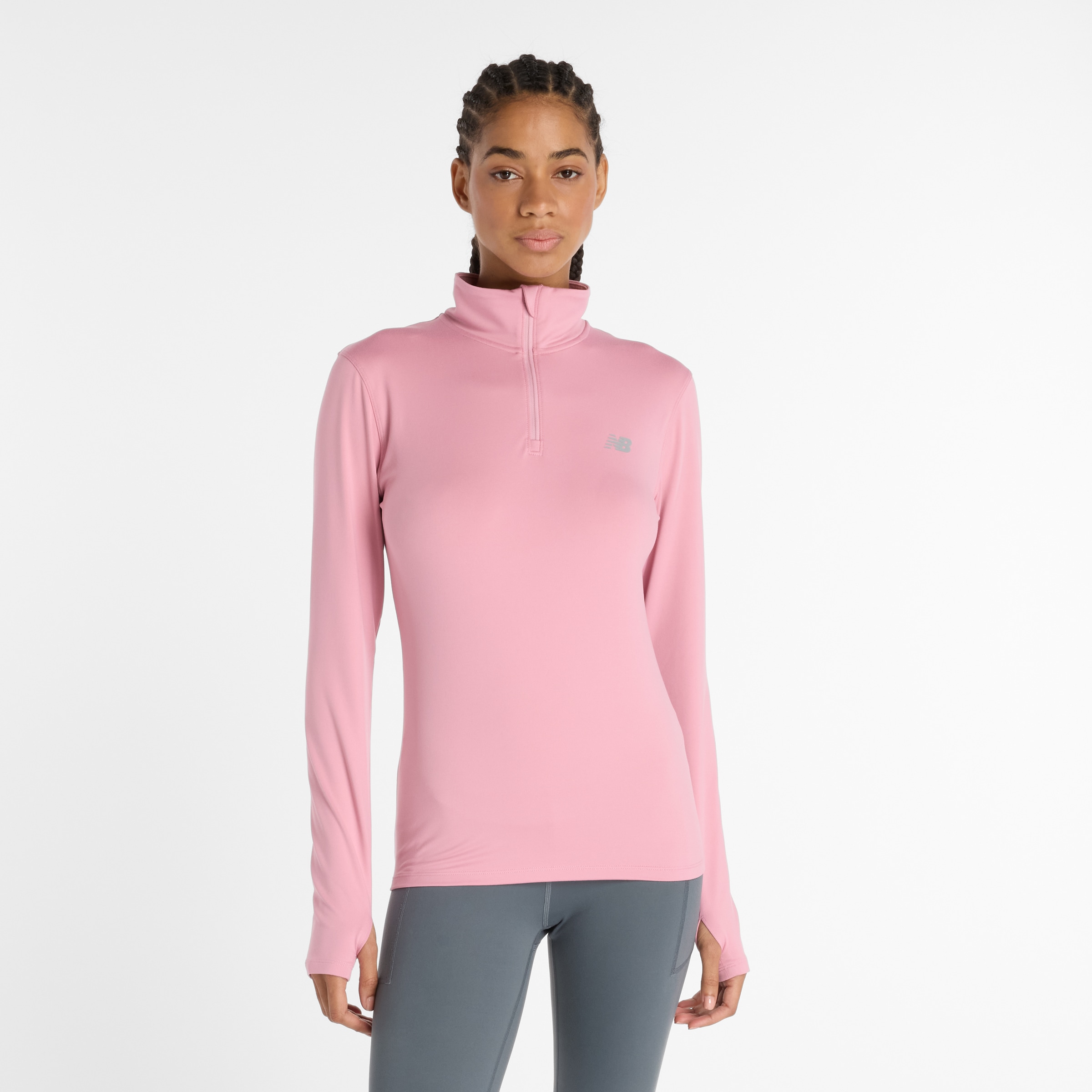 New Balance Laufshirt "SPORT ESSENTIALS SPACE DYE 1/4 ZIP" hochschließender Kragen, mit 1/4-Reißverschluss, Kurzarm