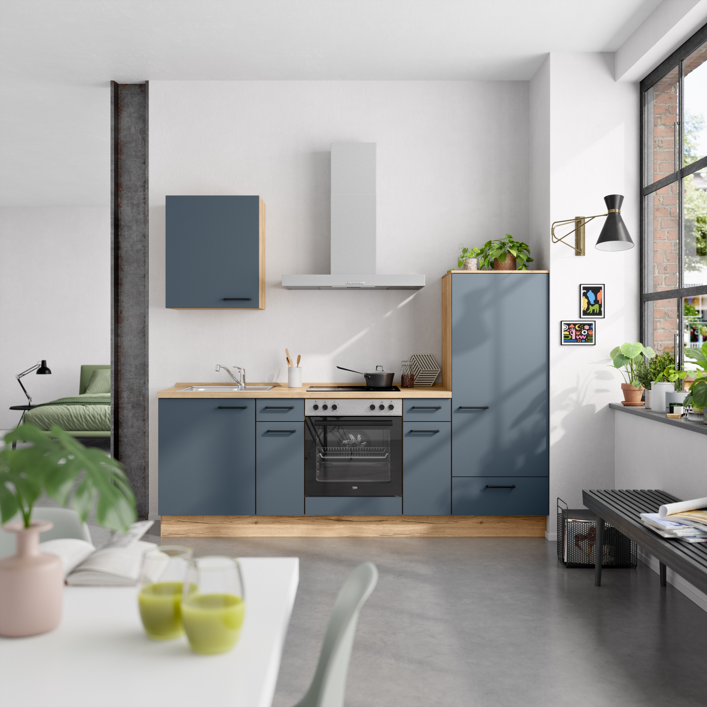 nobilia® Küchenzeile »"Easytouch I"«, vormontiert, Ausrichtung wählbar, Breite 240 cm, wahlw. mit E-Geräten