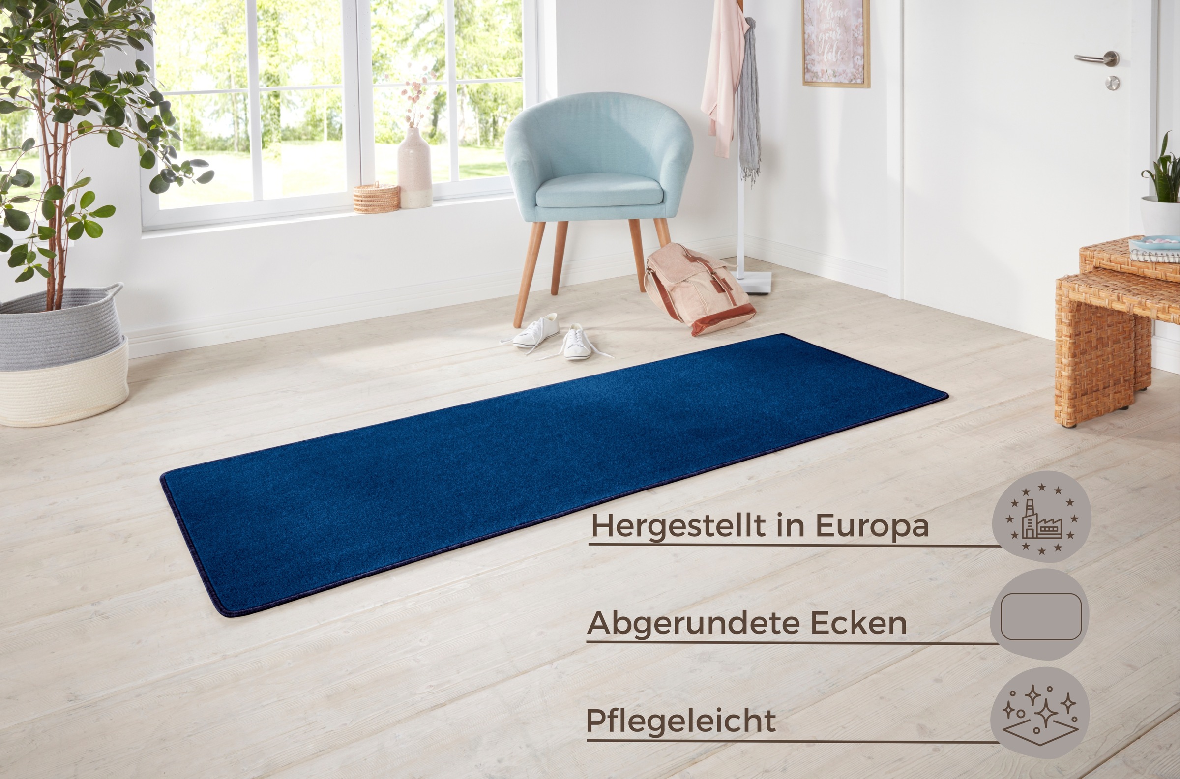 Thumbnail - HANSE Home Teppich "Shashi", rechteckig, 8,5 mm Höhe, Kurzflor, Unifarben, Läufer, weich, Esszimmer, Kinderzimmer, Flur