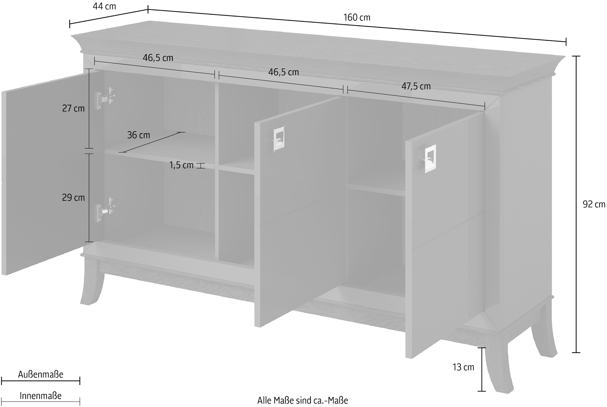 Leonique Kommode »Tisaro«, Breite 160 cm günstig kaufen | BAUR