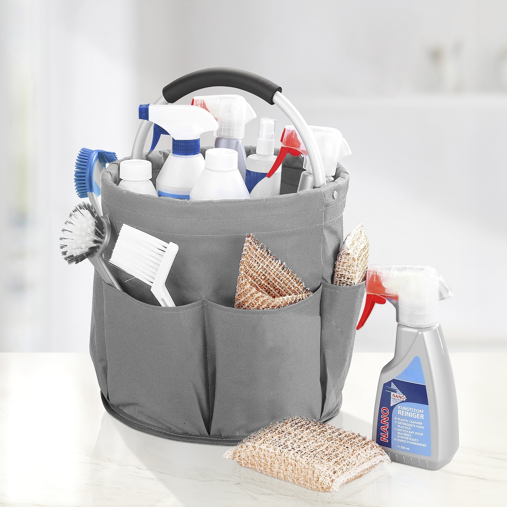 WENKO Falteimer »Modell Universal-Caddy« Organizer für Haus & Garten, platzsparend faltbar, mit 6 Außentaschen