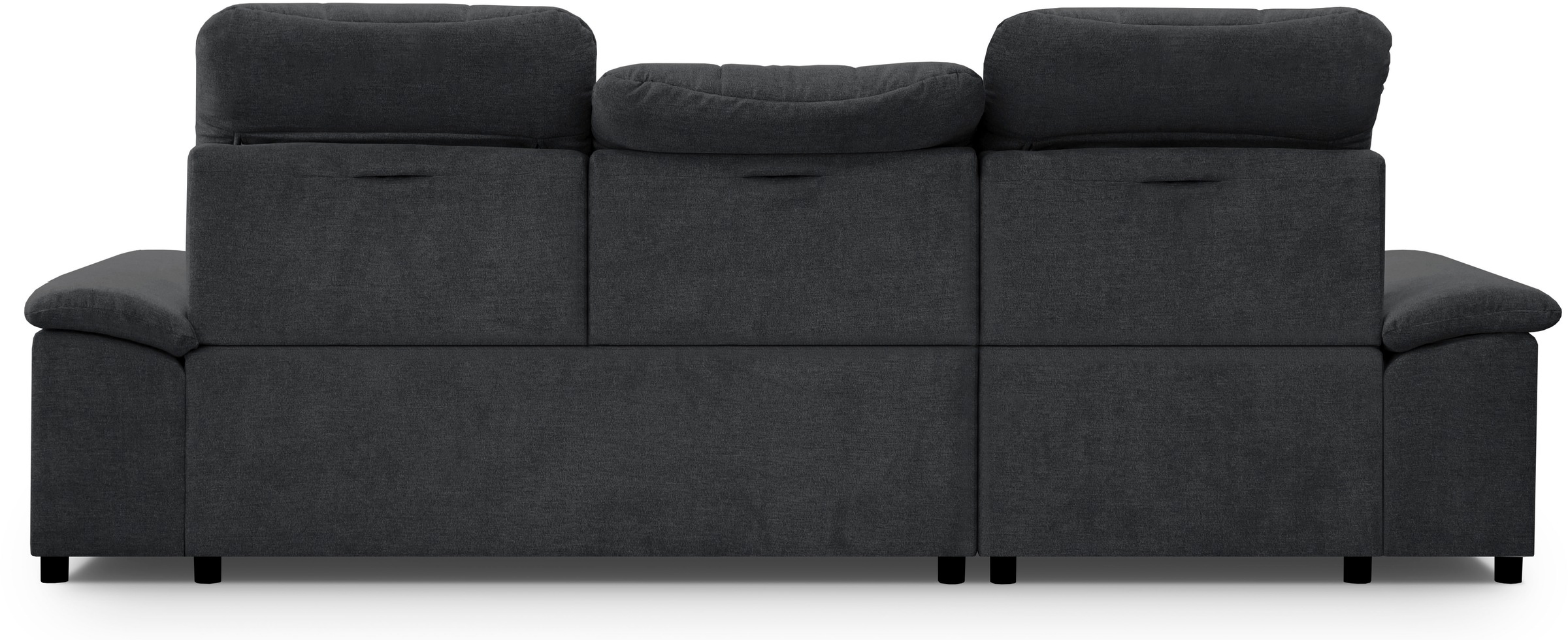 Ecksofa WERK2 "Carmen, mit Bettfunktion & Bettkasten, optional Sitztiefenverstellung", grau (anthrazit), B:264cm H:105cm T:170cm, 95% Polyester, 5% Nylon, Sofas, Ecksofa, ohne Sitztiefenverstellung, Struktur weich, anthrazit 3