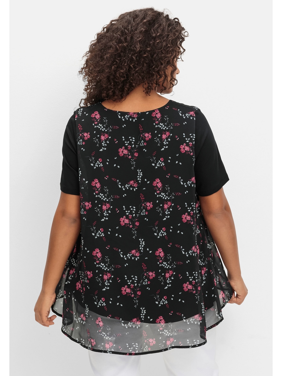 Sheego Blusenshirt »Große Größen«, aus Jersey und Chiffon