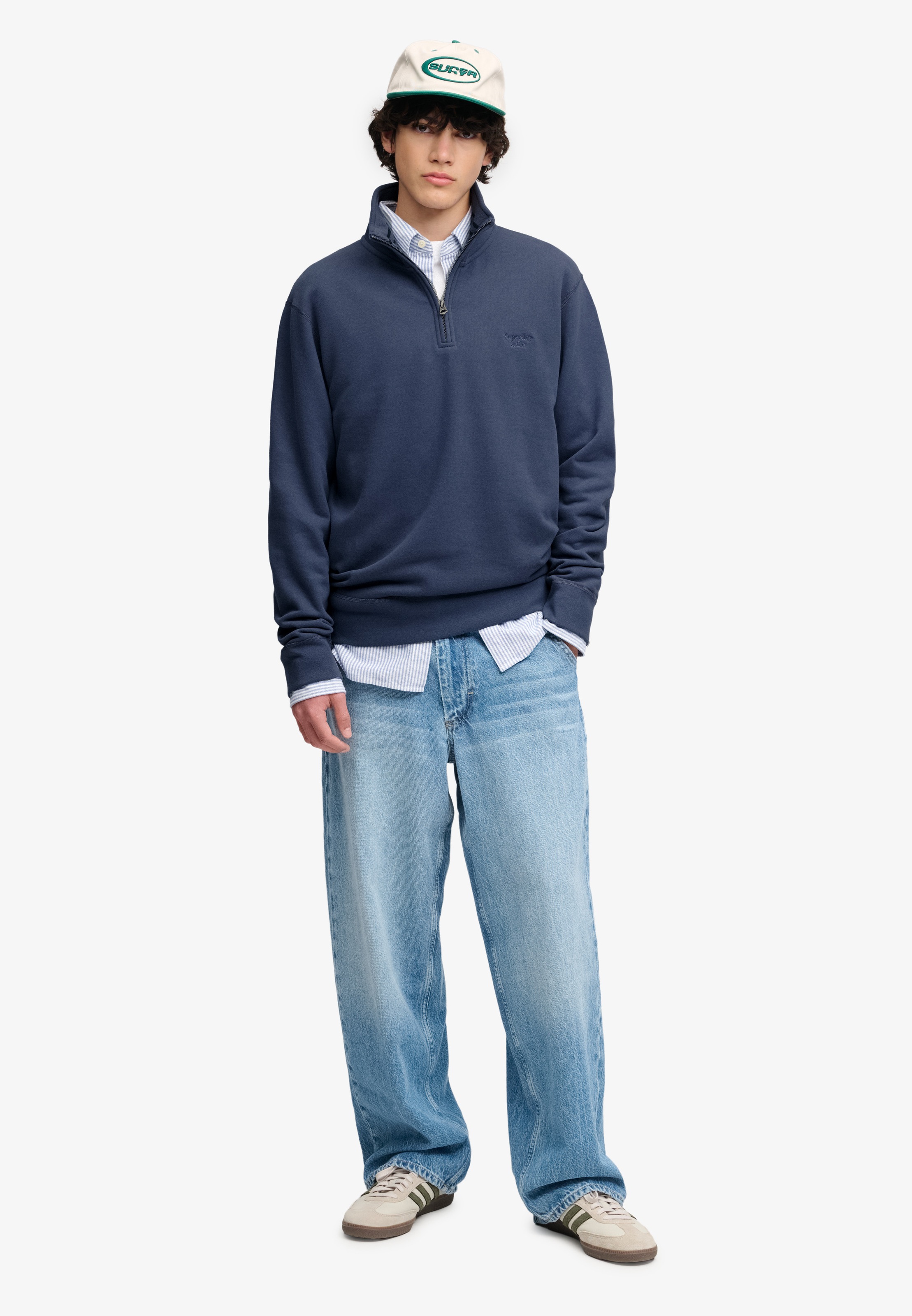 Superdry Sweatshirt »ESSENTIAL SERIF LOGO HALF ZIP«, Baumwollmischung
