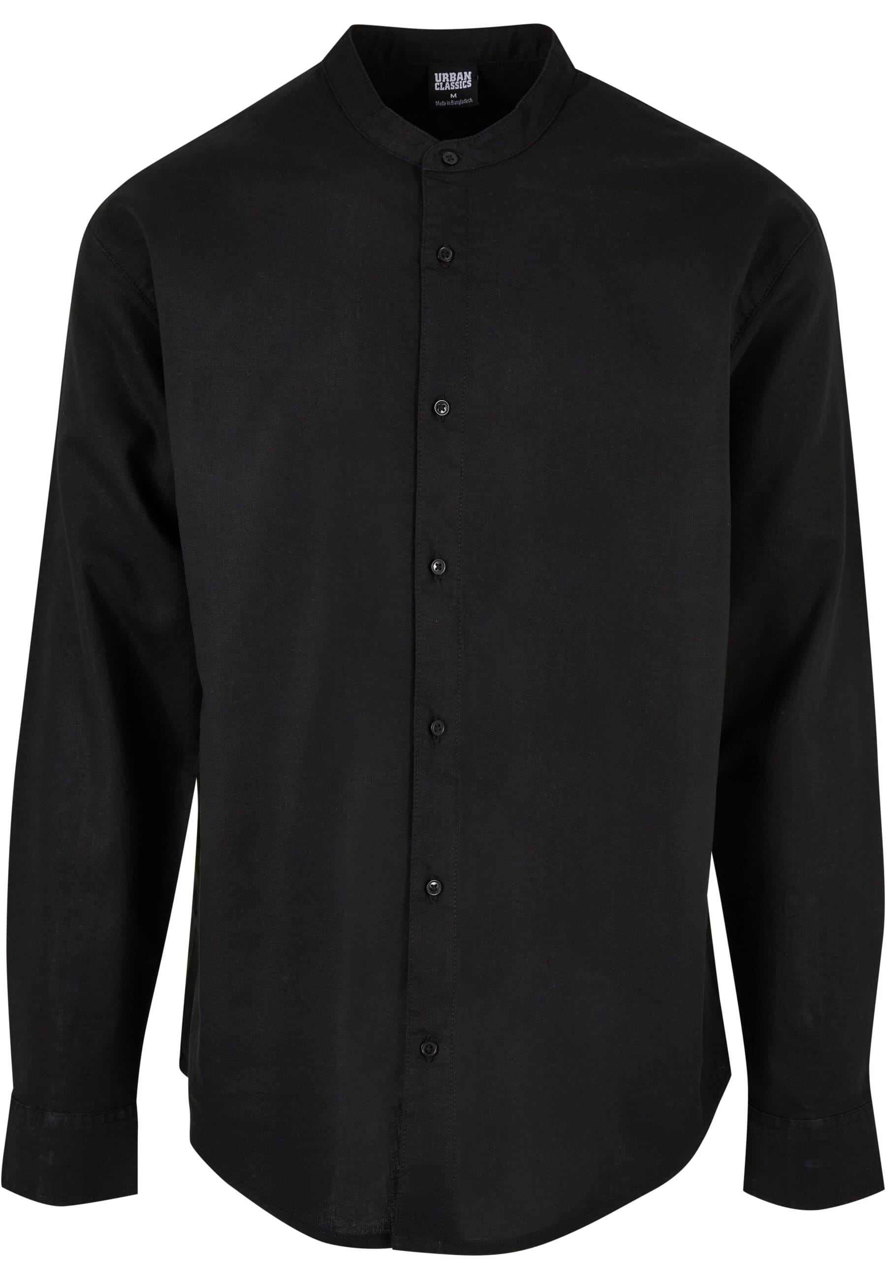 Langarmhemd »Urban Classics Herren Cotton Linen Stand Up Collar Shirt«, (1 tlg.)