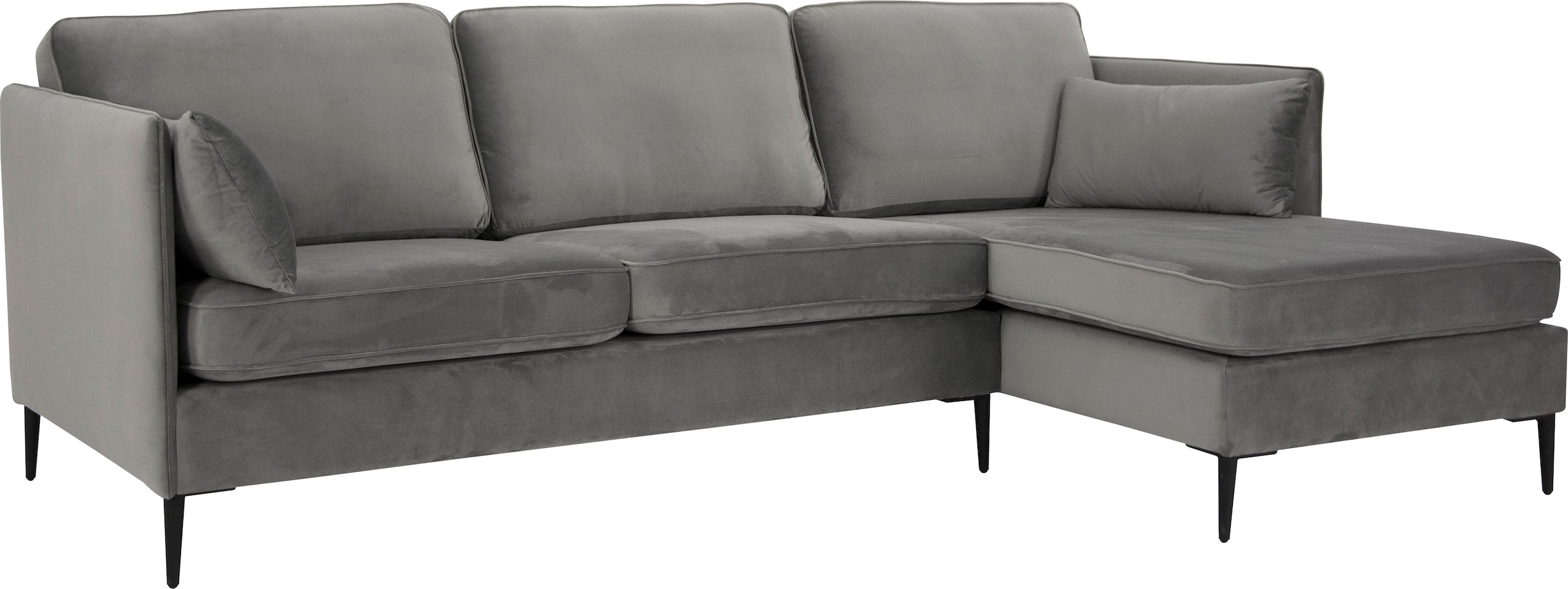 Leonique Ecksofa »Light L-Form«, inklusive loser Zierkissen, mit schmalen Armlehnen und Teleskopfüßen