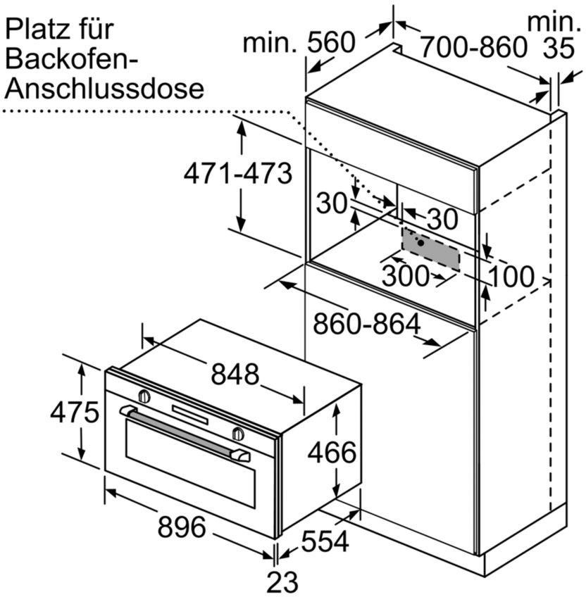 SIEMENS Einbaubackofen »VB558C0S0«, iQ500, VB558C0S0, mit 1-fach-Teleskopauszug