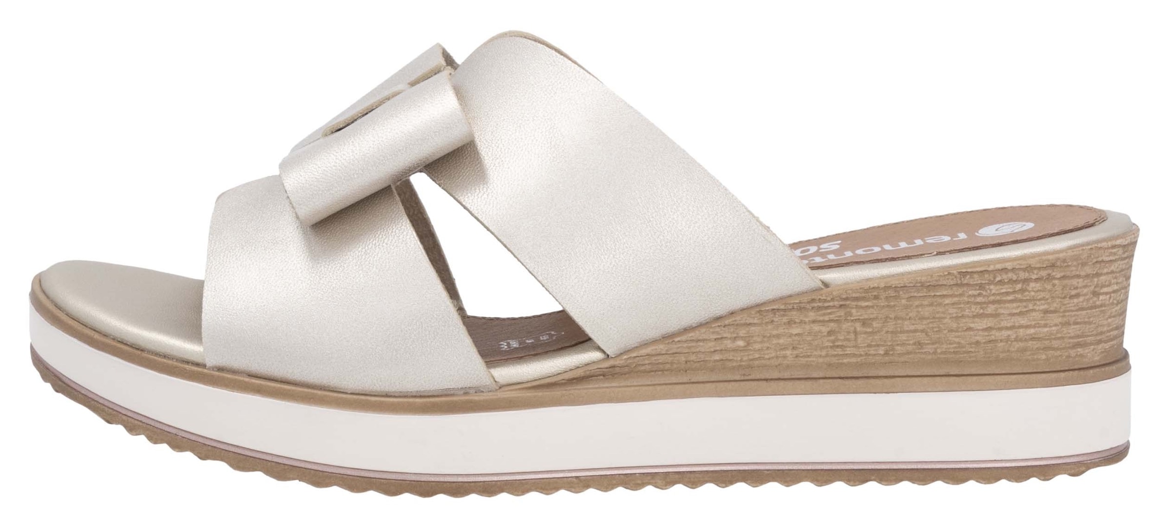 Remonte Pantolette, Keilabsatz, Sommerschuh mit schöner Zierschleife