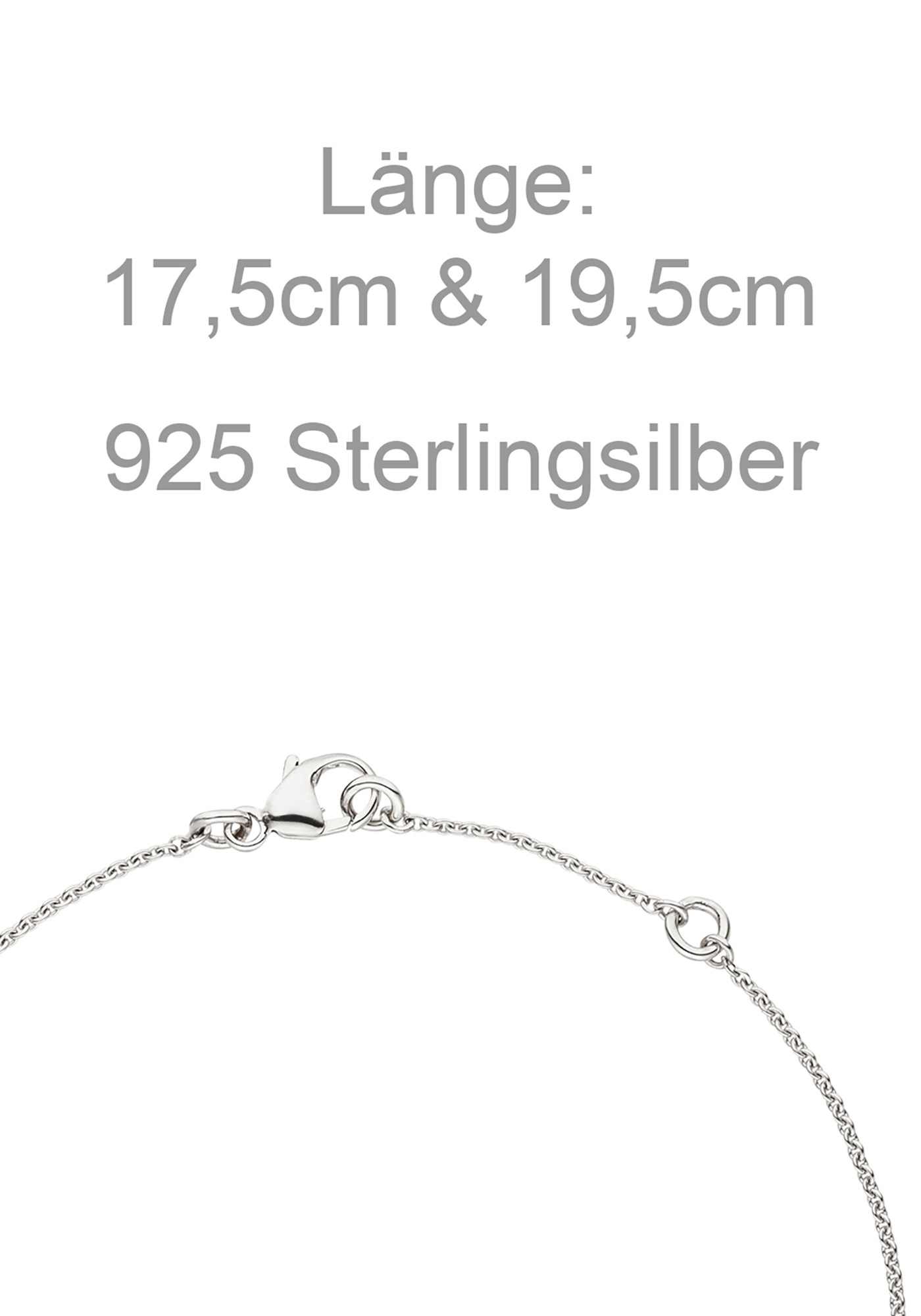 JOBO Armband »Silberarmband Unendlichkeit« 925 Silber mit 7 Zirkonia 19,5 cm