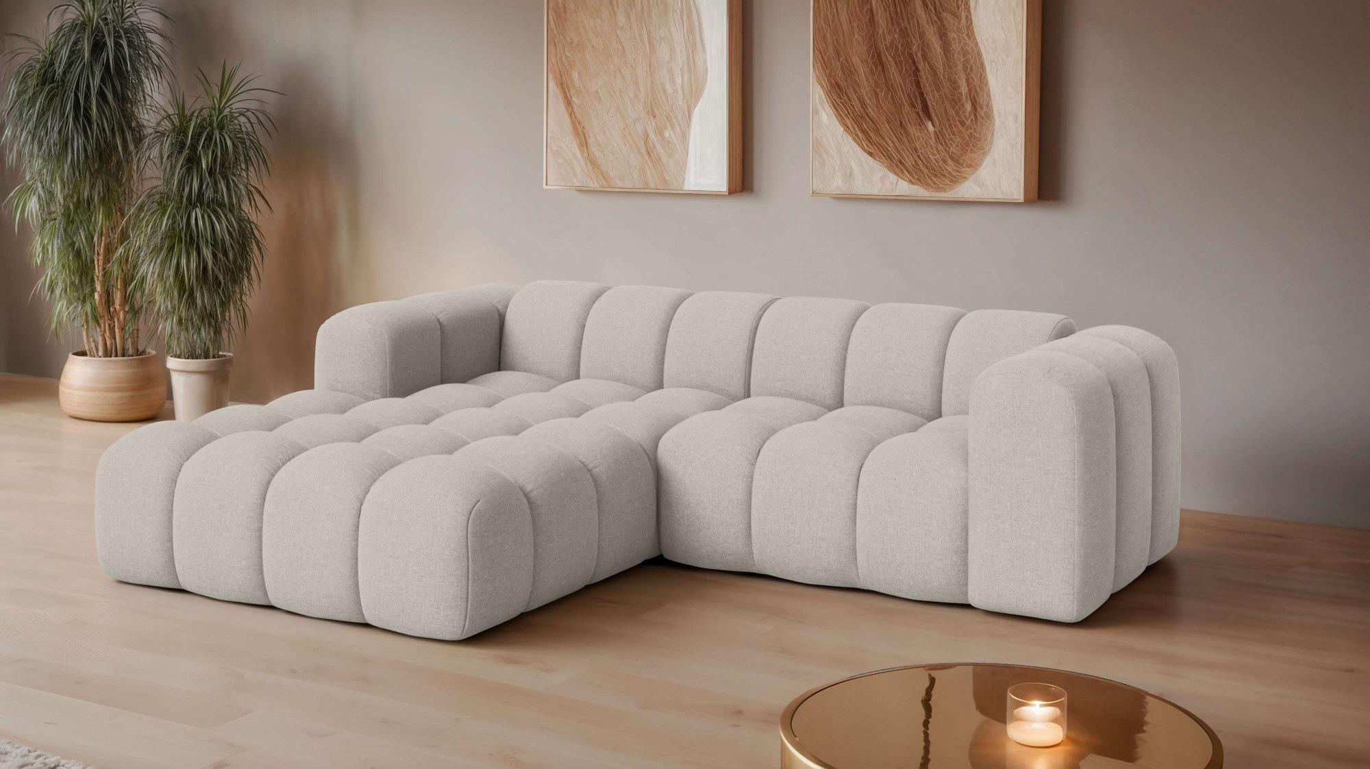 OTTO home Ecksofa "KALLIE L-Form, 248 cm - OTTO. Verlässliche Qualität." Bubble Optik, moderne Steppung, hoher Sitzkomfort