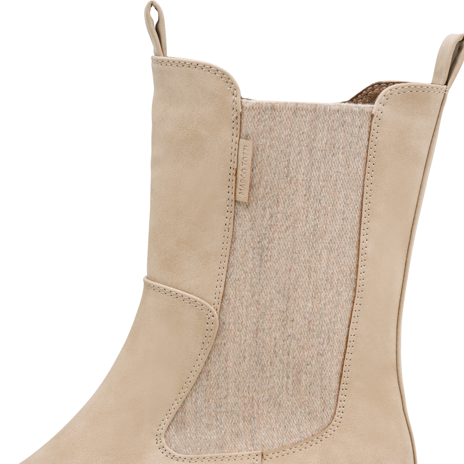 MARCO TOZZI Chelseaboots  Blockabsatz, Stiefelette, mit Stretcheinsatz an der Außenseite