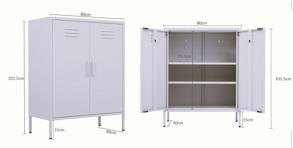 INOSIGN Wäscheschrank »Siena Metallschrank Stahlschrank Mehrzweckschrank Beistellschrank« Breite 80cm , idealer Wäscheschrank im Loft Design,  Bestseller Stahlschrank Kommode mit 2 Türen