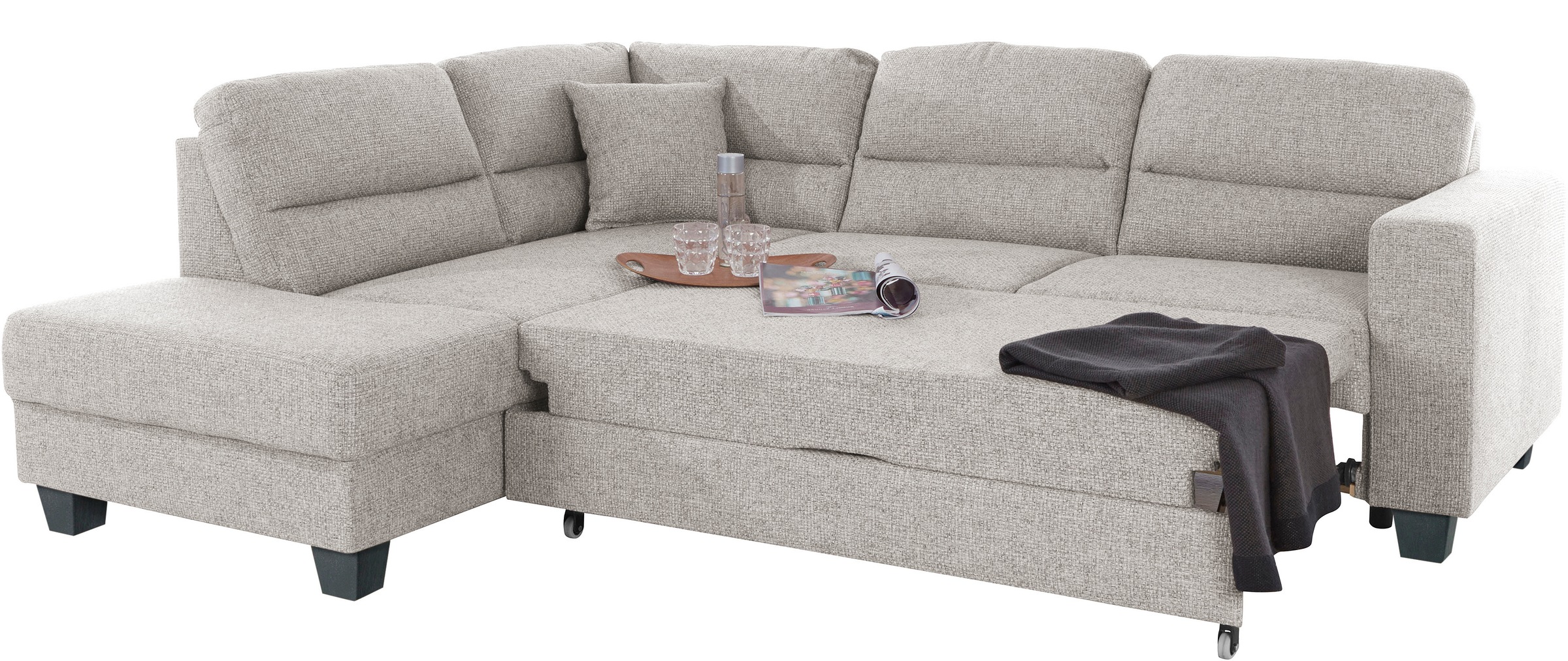 TRENDMANUFAKTUR Ecksofa »Chamber, L-Form«, inklusive einer Kopfstütze, wahlweise mit Schlaffunktion