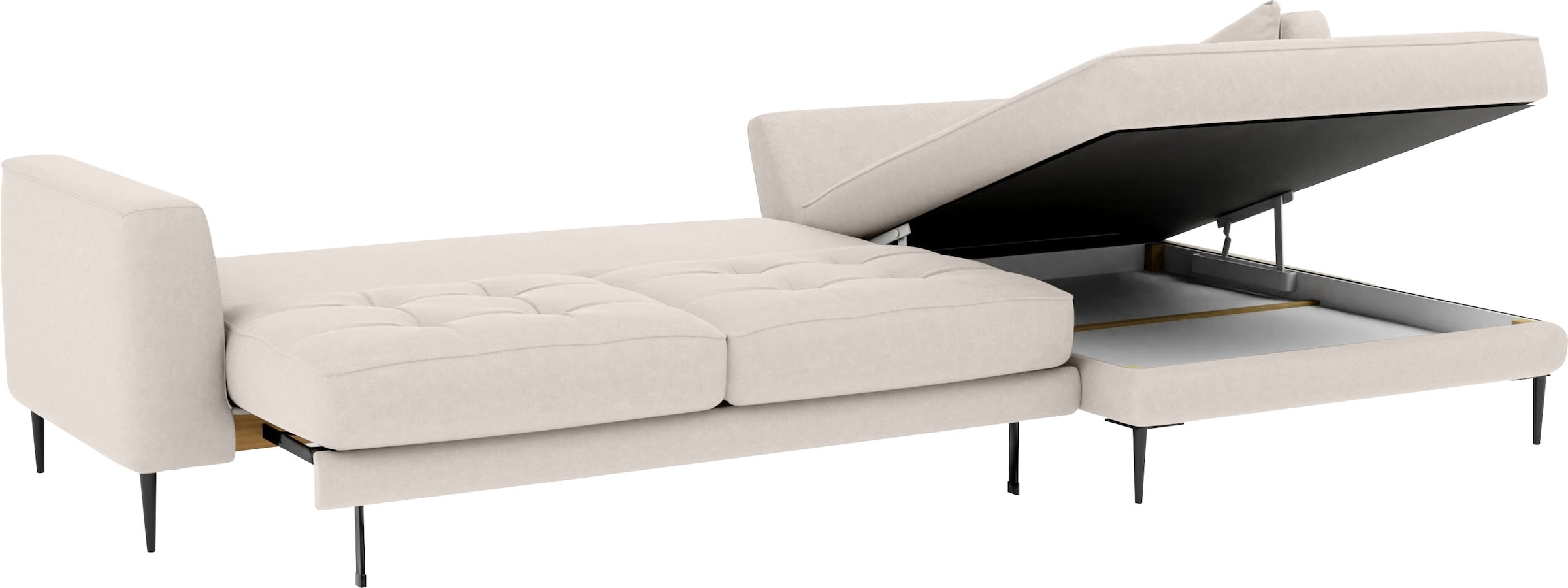 TRENDMANUFAKTUR Ecksofa »Luzi, wahlweise mit Schlaffunktion & Bettkasten. OTTOs Choice, L-Form«, Designsofa mit tollem Sitzkomfort, Metallfüße schwarz, Breite 280 cm
