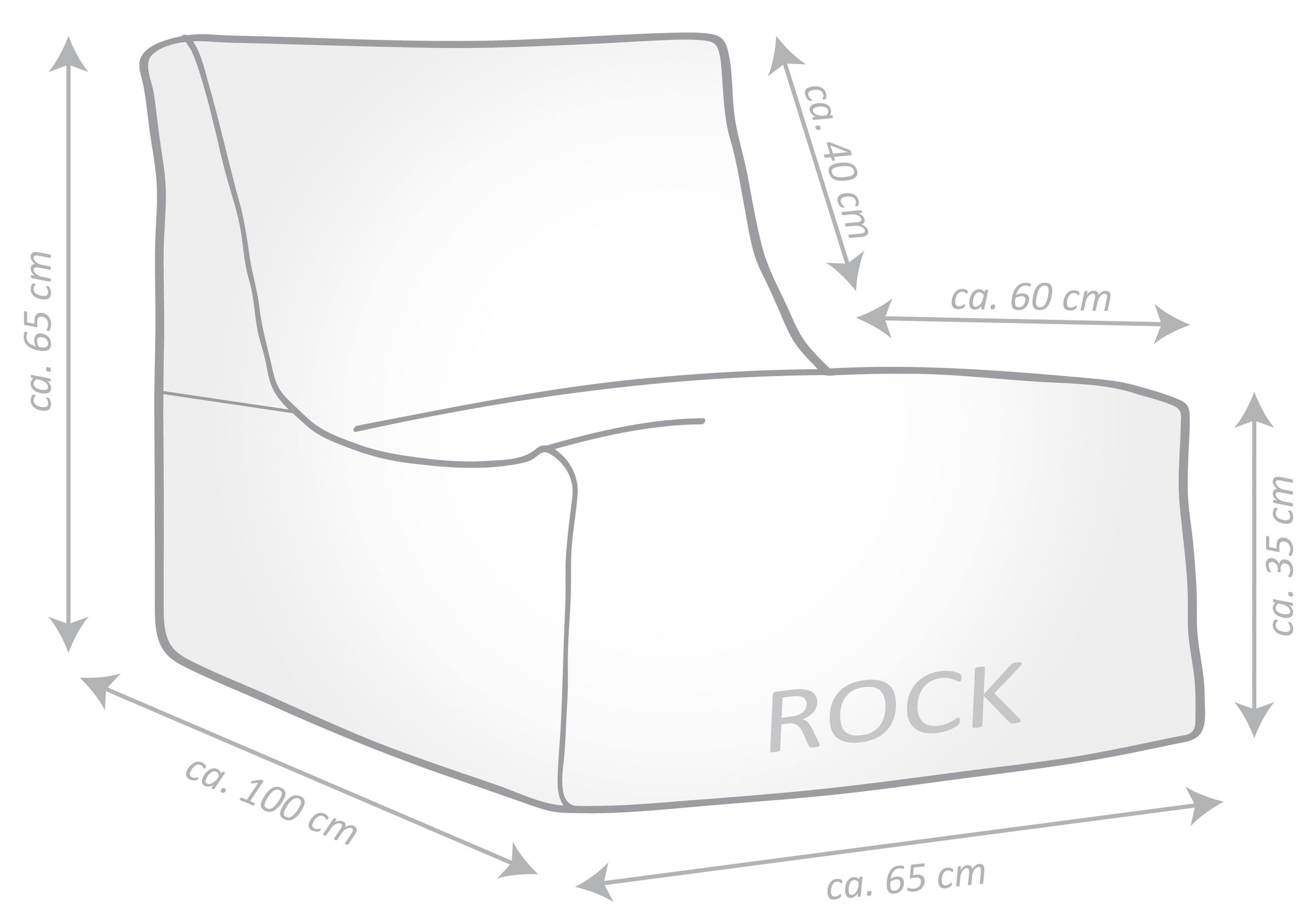 Magma Heimtex Sitzsack »Rock SOFTY«, (1 St.)