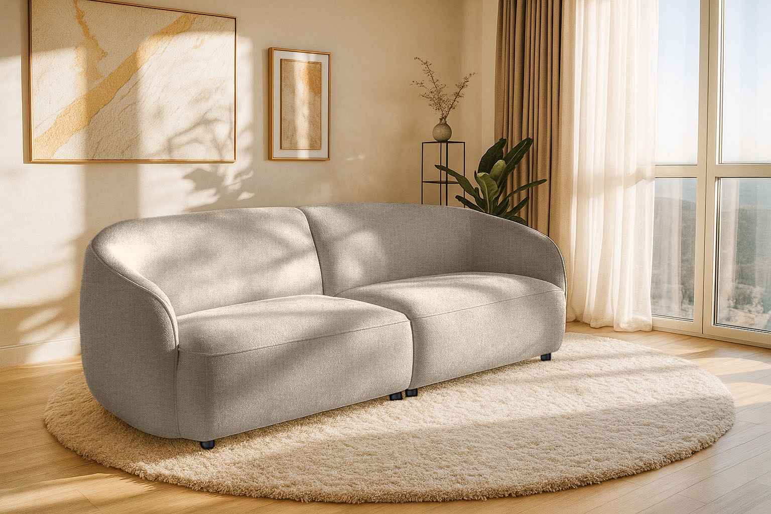 INOSIGN 3-Sitzer »Cosigo«, Breite 226 cm, 2 Chenille-Stoffe zur Auswahl, mit Kaltschaum