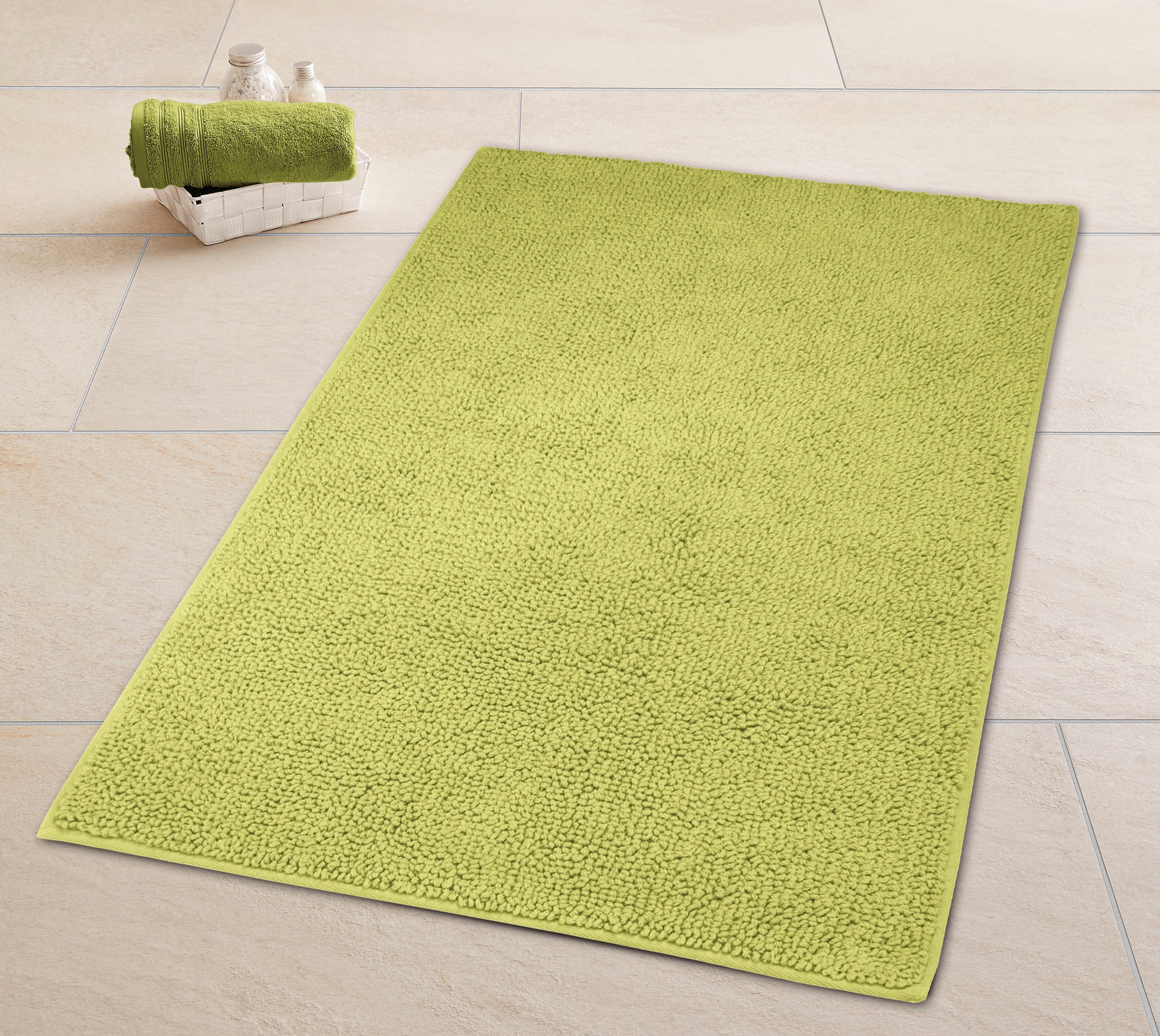 Kleine Wolke Badematte »»Chrissy«« Höhe 12 mm beidseitig nutzbar | fußbodenheizungsgeeignet Badteppich, Uni Farben, beidseitig nutzbar, reine Baumwolle