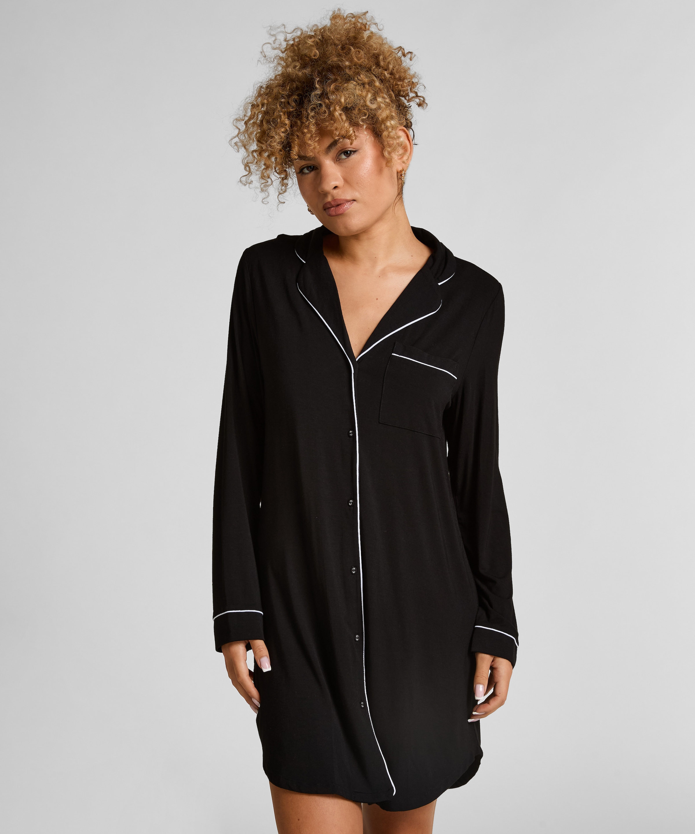Hunkemöller Pyjama "Langärmeliges Jersey-Hemdkleid Essential" günstig online kaufen