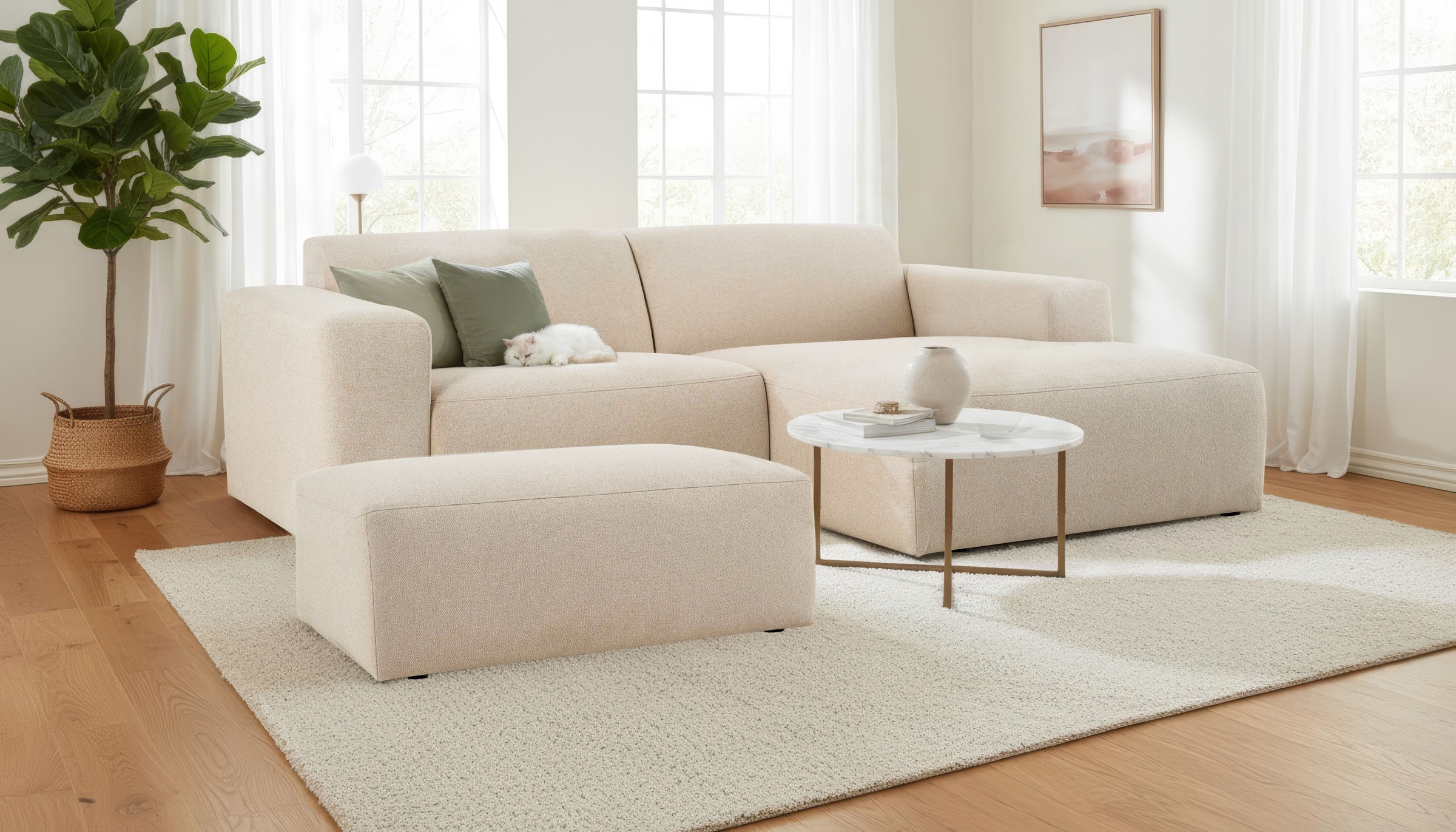 INOSIGN Ecksofa "Koa,228cm, L-Form, Modulsofa, Webstoff, Cord, Struktur, Ch günstig online kaufen