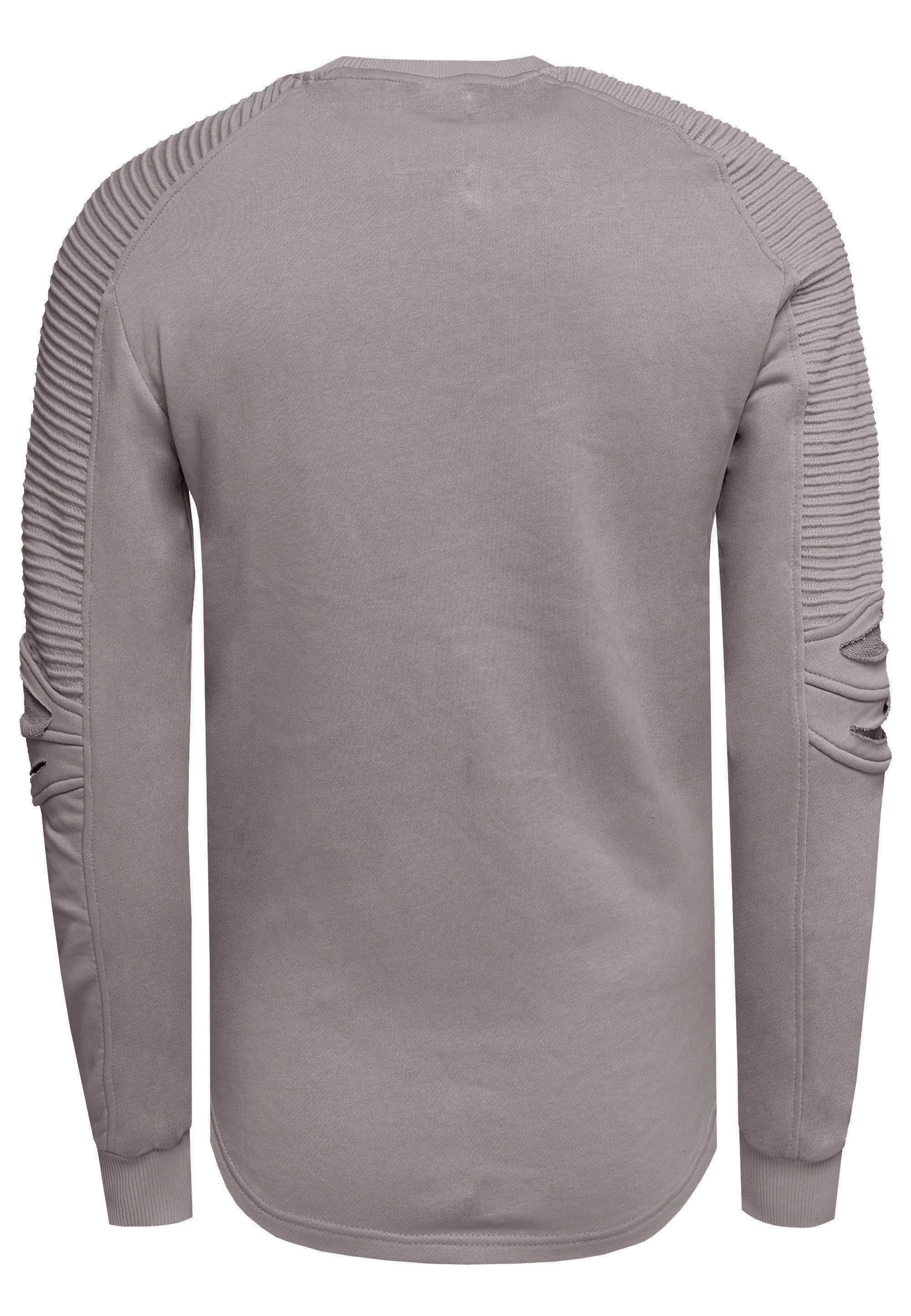 Rusty Neal Sweatshirt, mit geripptem Ärmeldesign