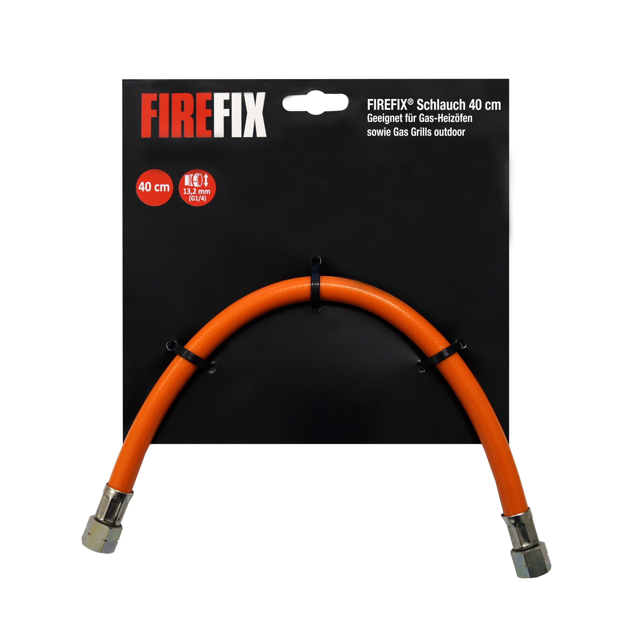 FIREFIX Schlauchorange, Haushaltsgeräteschläuche, für Gas-Heizöfen, 40 cm Länge