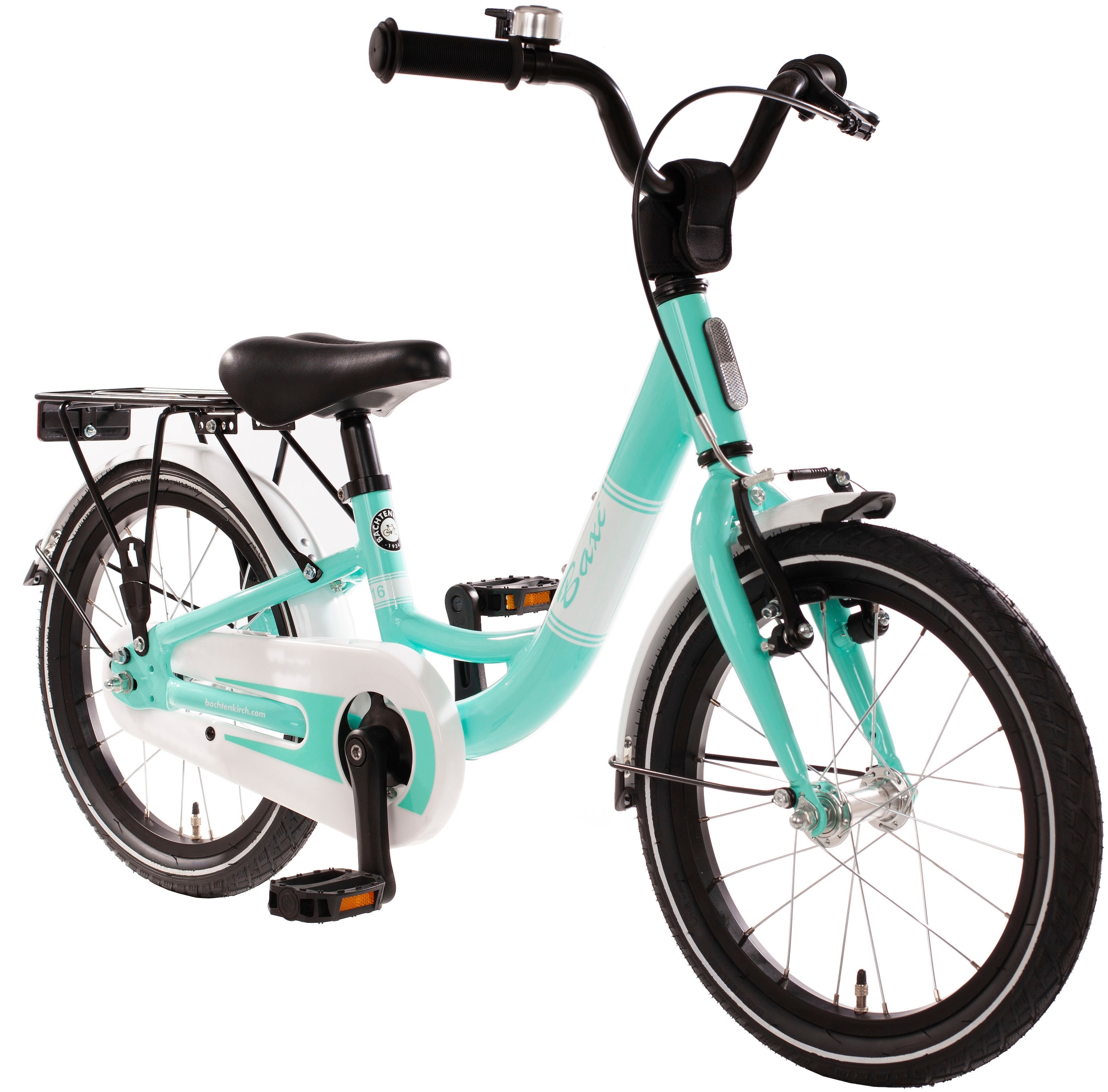 Bachtenkirch Kinderfahrrad »16" Baxi - aqua«, 1 Gang, ohne Schaltung, (Packung), Alu Kinderfahrrad mit Vollausstattung, erhältlich in 14/16/18 Zoll