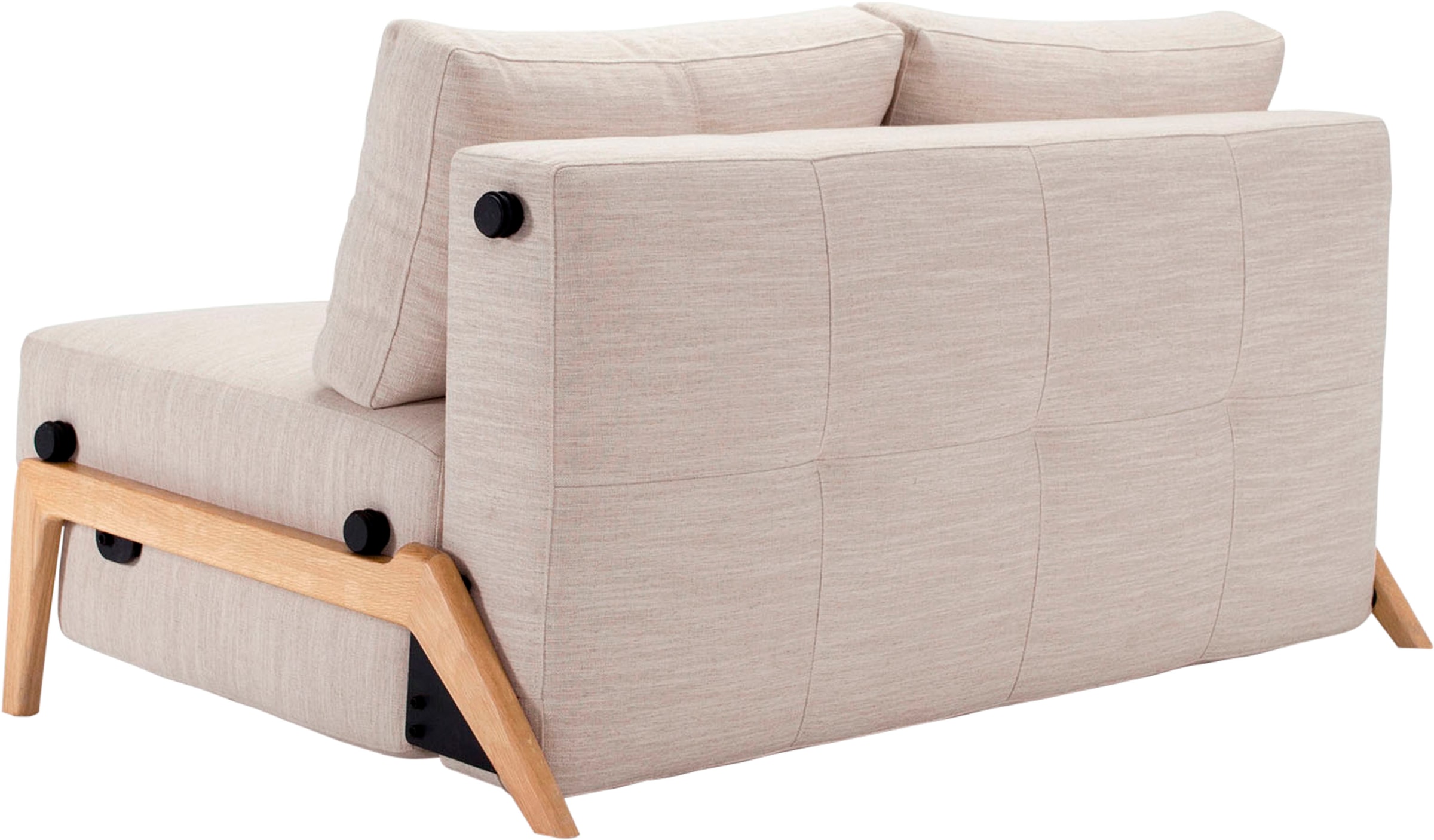 INNOVATION LIVING ™ Schlafsofa »Cubed«, Kompaktes Klappsofa mit Füßen aus Eiche