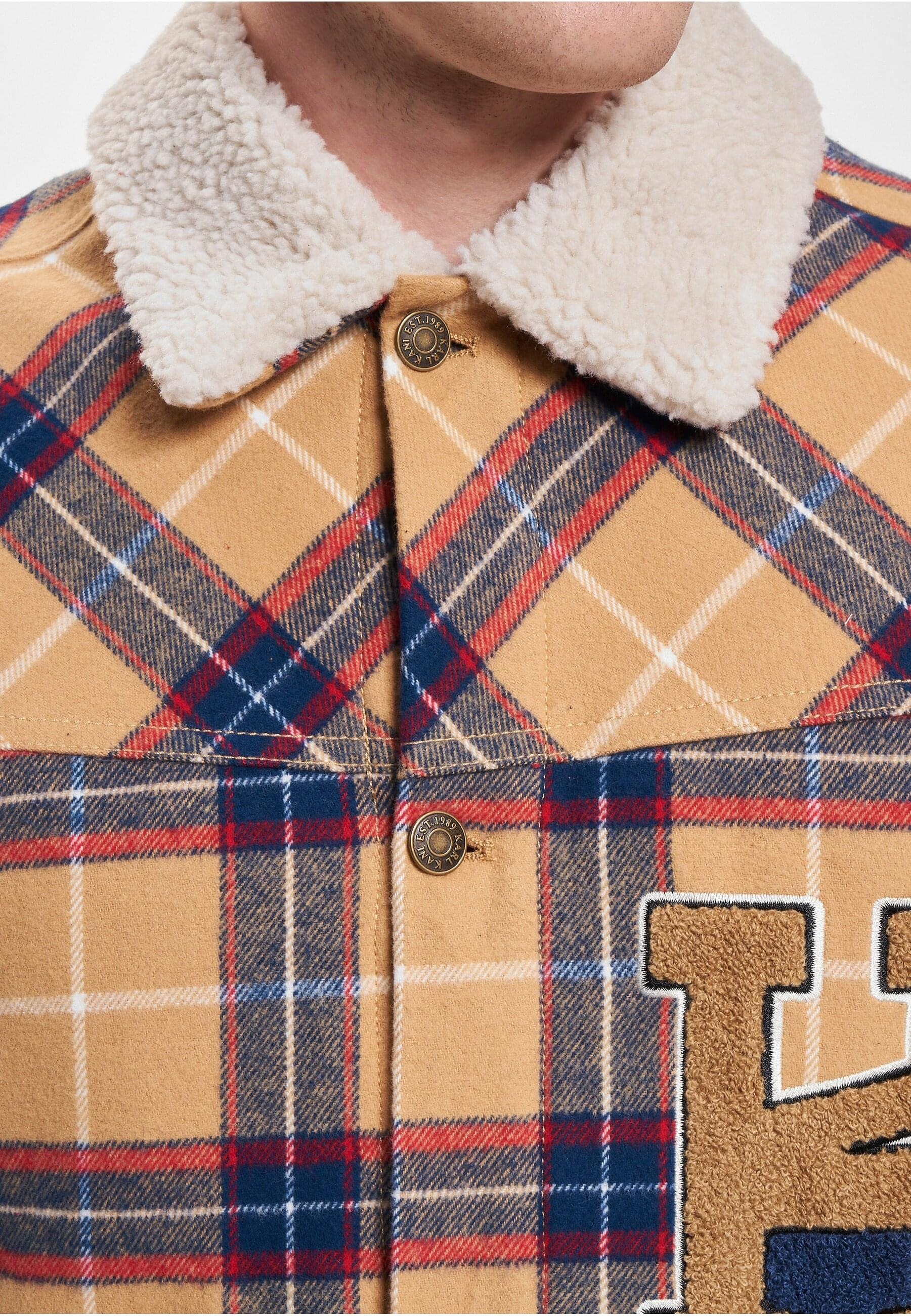 Karl Kani Allwetterjacke »Karl Kani Herren Woven Retro Heavy Flannel Shirt Jacket«, (1 St.), ohne Kapuze