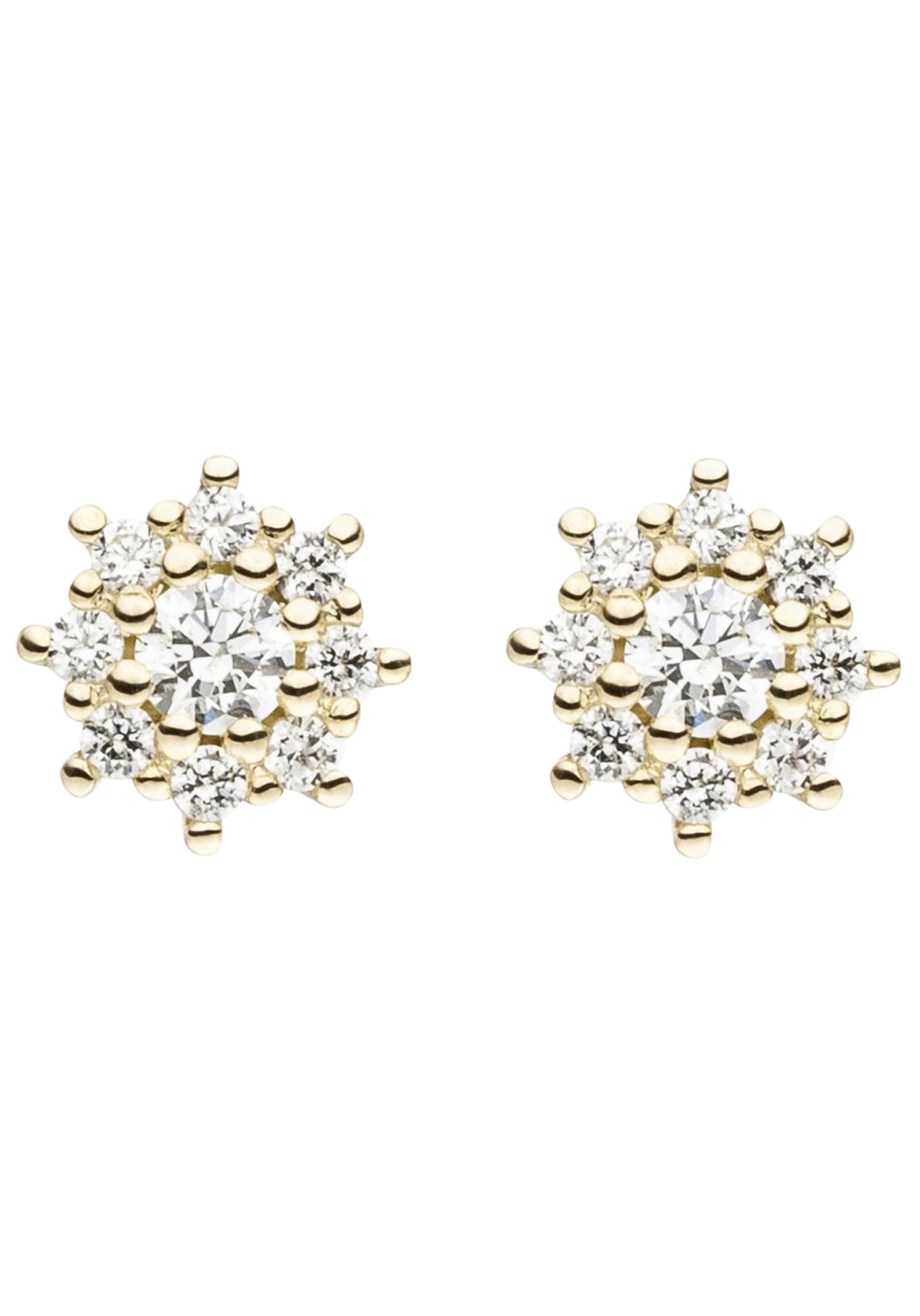 JOBO Paar Ohrstecker 333 Gold mit 18 Zirkonia