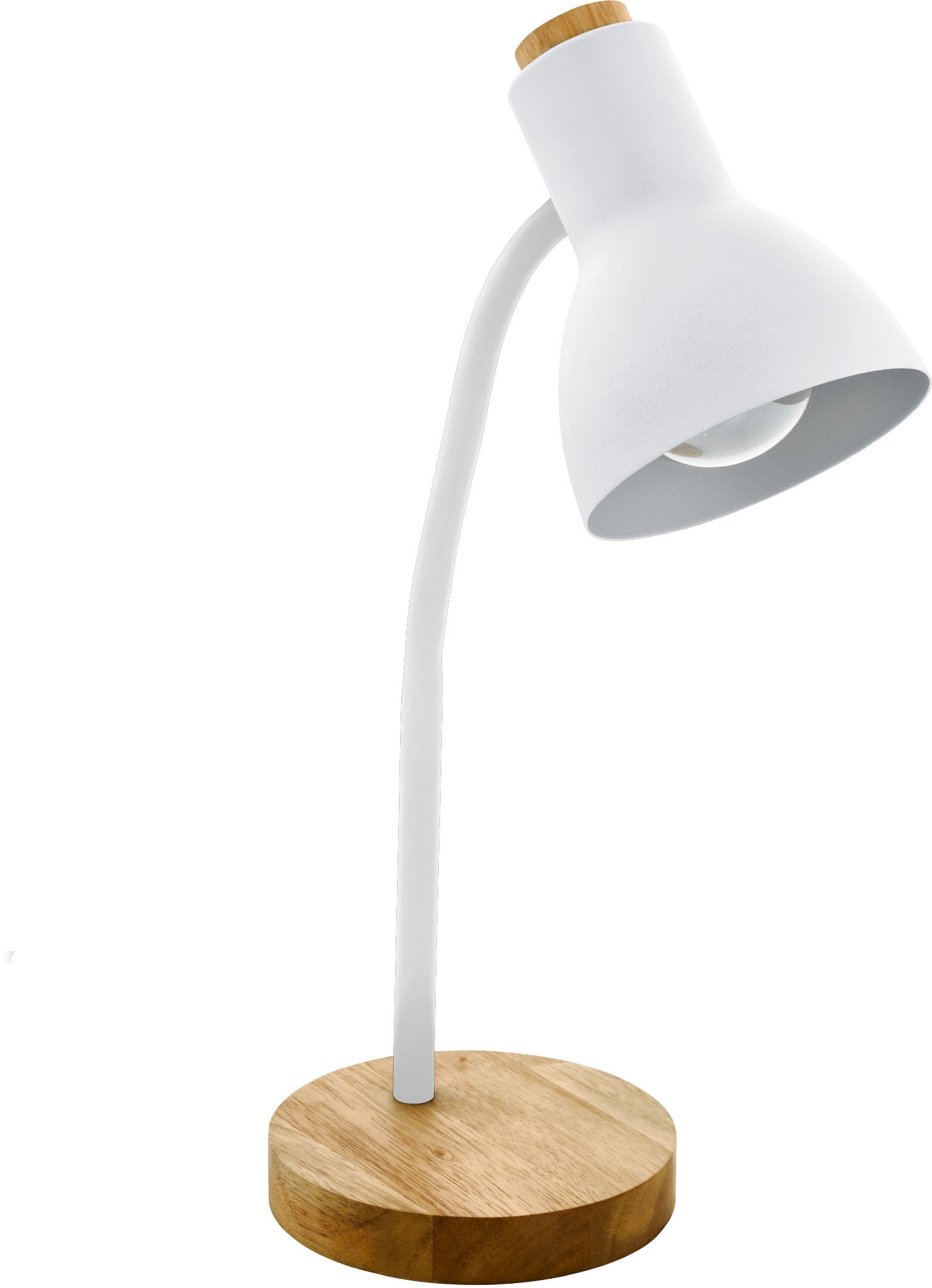 EGLO Tischleuchte »VERADAL«, Leuchtmittel E27 | Leuchtmittel wechselbar-ohne Leuchtmittel, Tischleuchte in weiß und braun aus Holz, Kunststoff - exkl. E27 - 40W