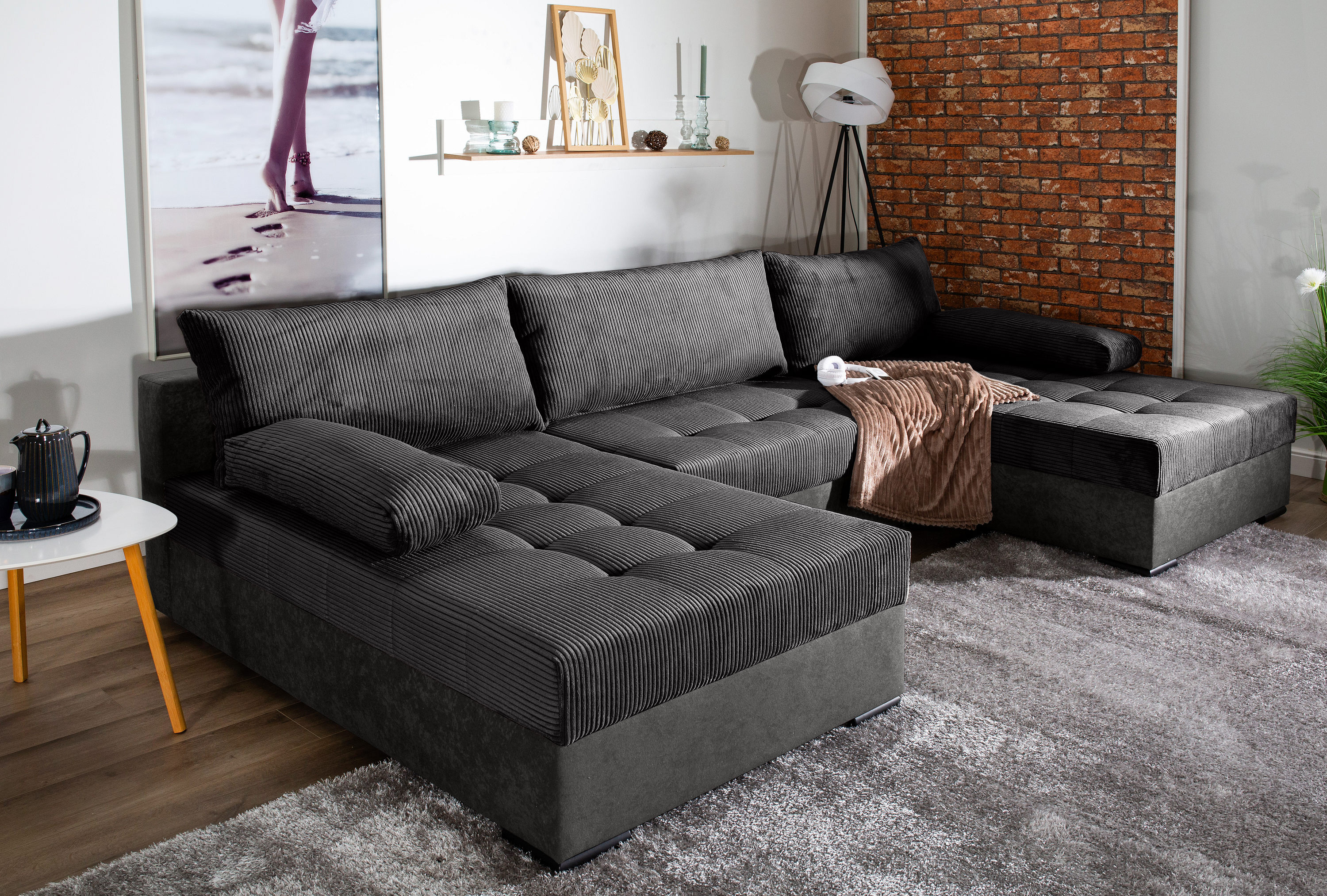 COLLECTION AB "Josy U-Form, B: 307 cm" Schlaffunktion & Bettkasten, Federkern