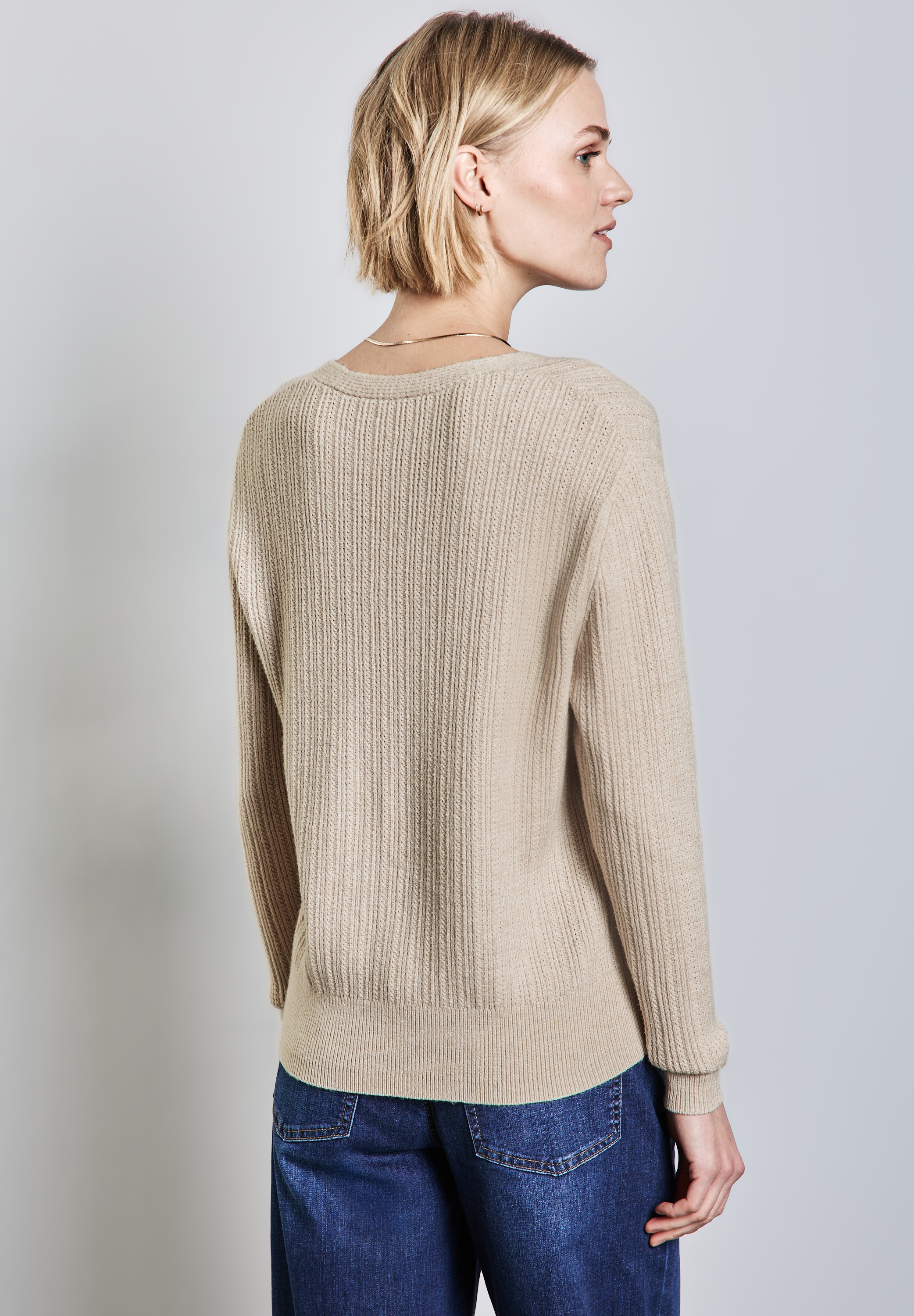 STREET ONE Strickpullover, mit Rippstrick-Struktur