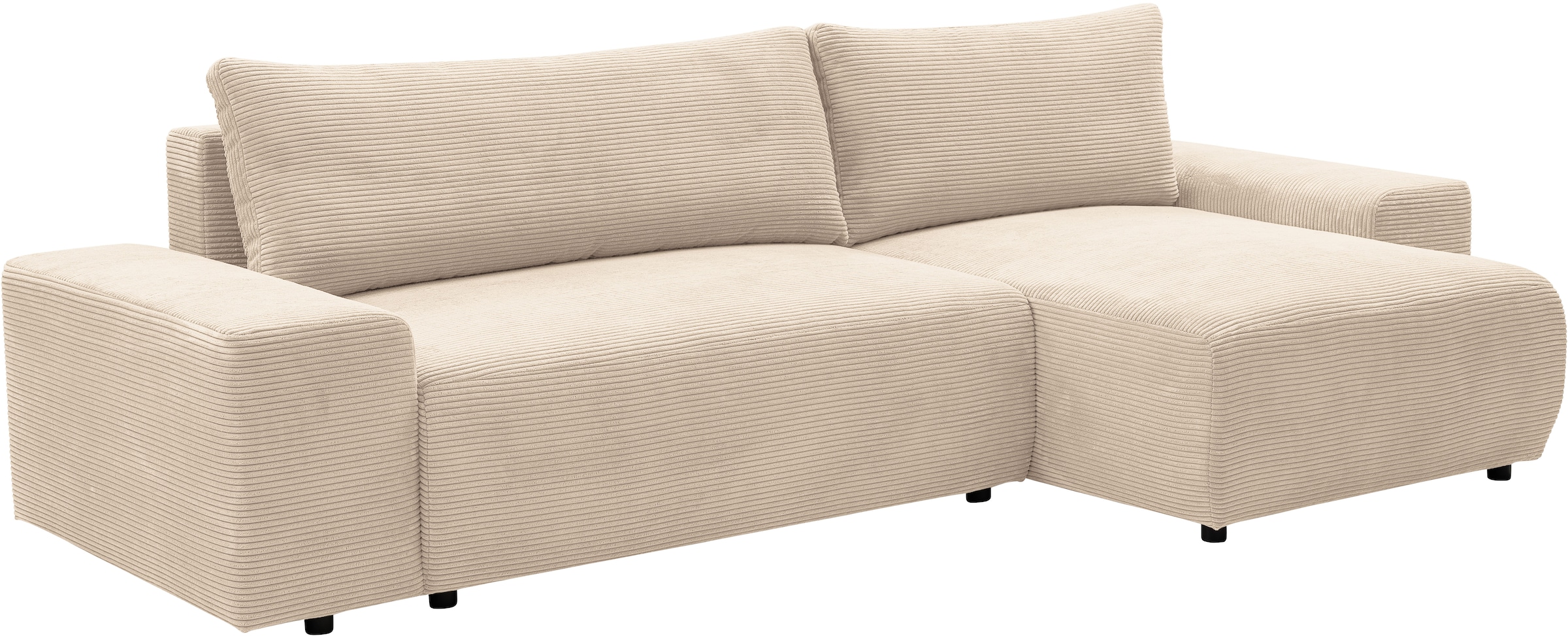WERK2 Ecksofa »Amsterdam mit Bett & Bettkasten, viel Platz, modernes Design« Cord, L-Form, XXL, Schlaffunktion, Bettkasten