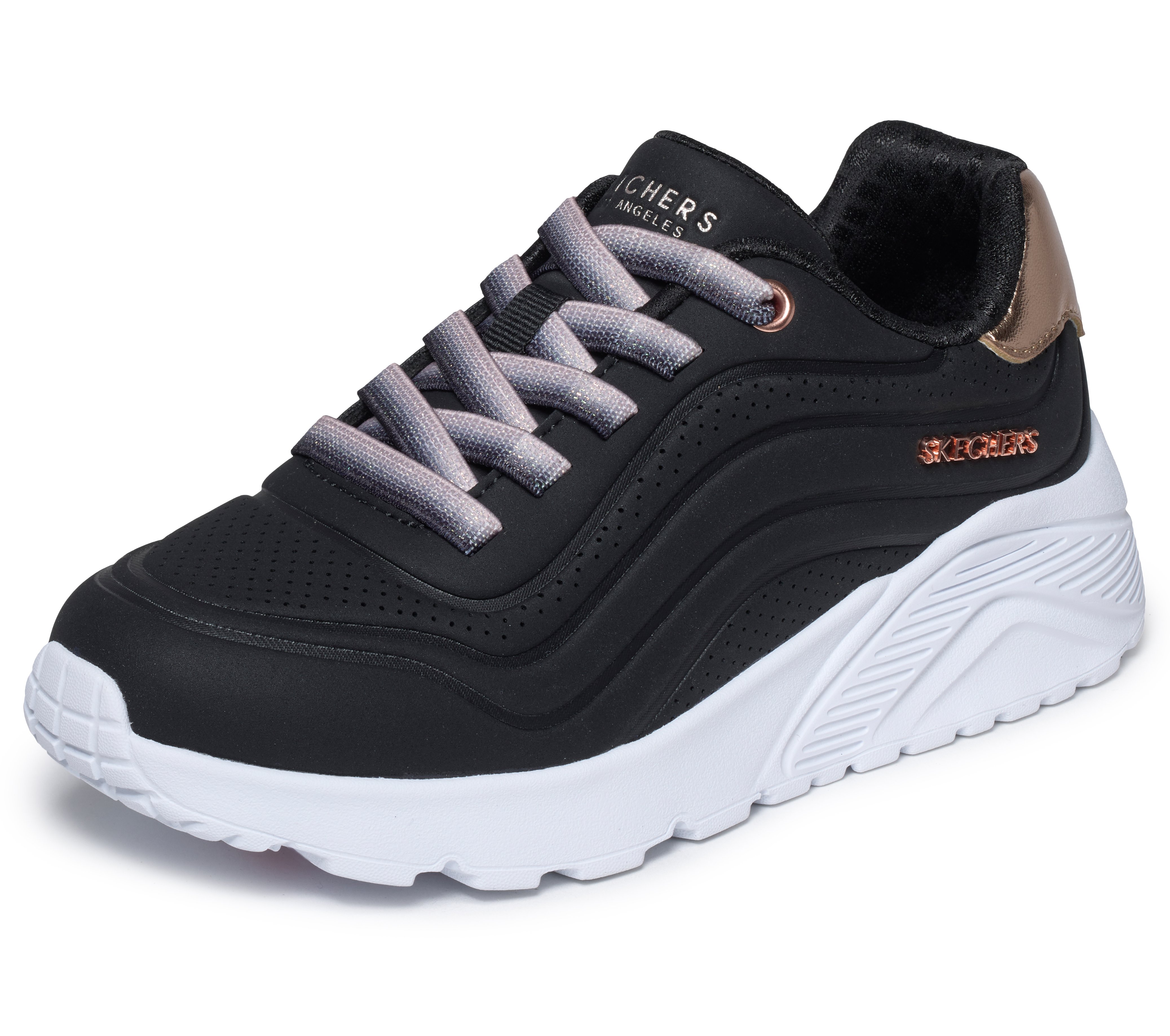 Skechers Slip-On Sneaker "UNO LITE" Schnürschuh, Halbschuh, Keilabsatz, Grössenschablone zum Download