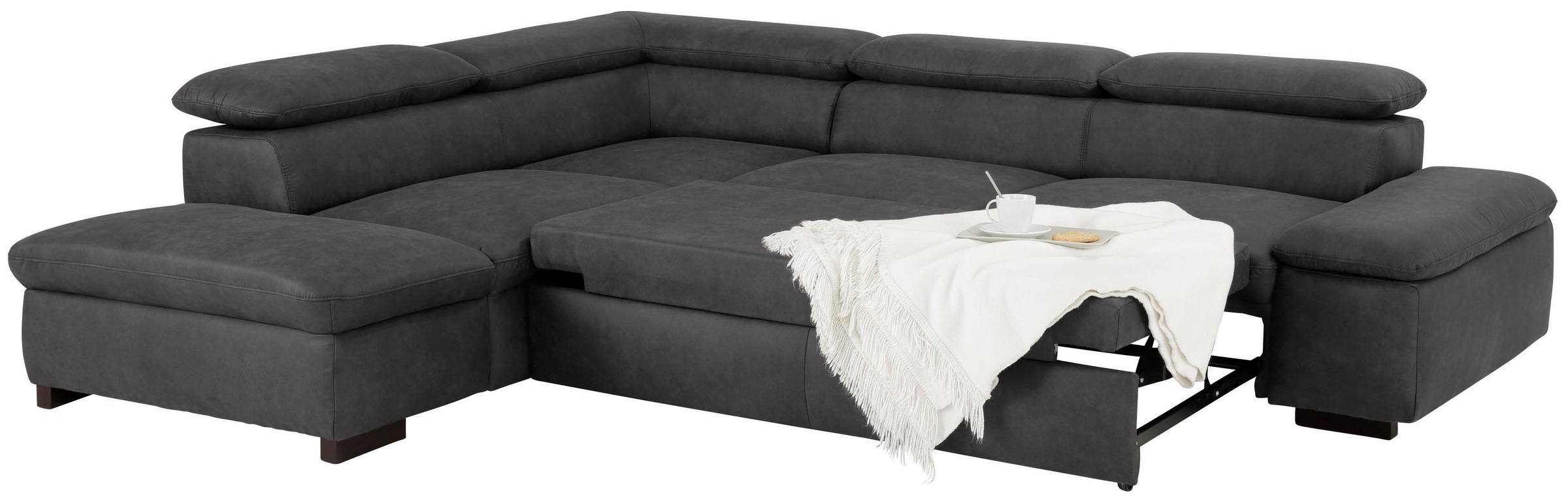 Home affaire Ecksofa »Alberto L-Form«, mit Kopfteilverstellung, wahlweise mit Bettfunktion