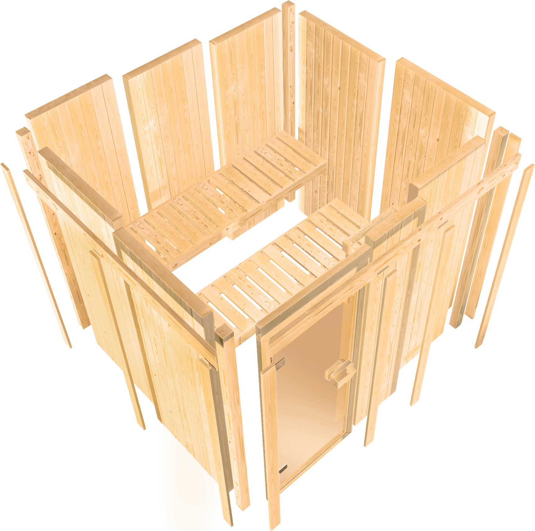 Karibu Sauna »Astrid 2«, 9-kW-Ofen mit externer Steuerung