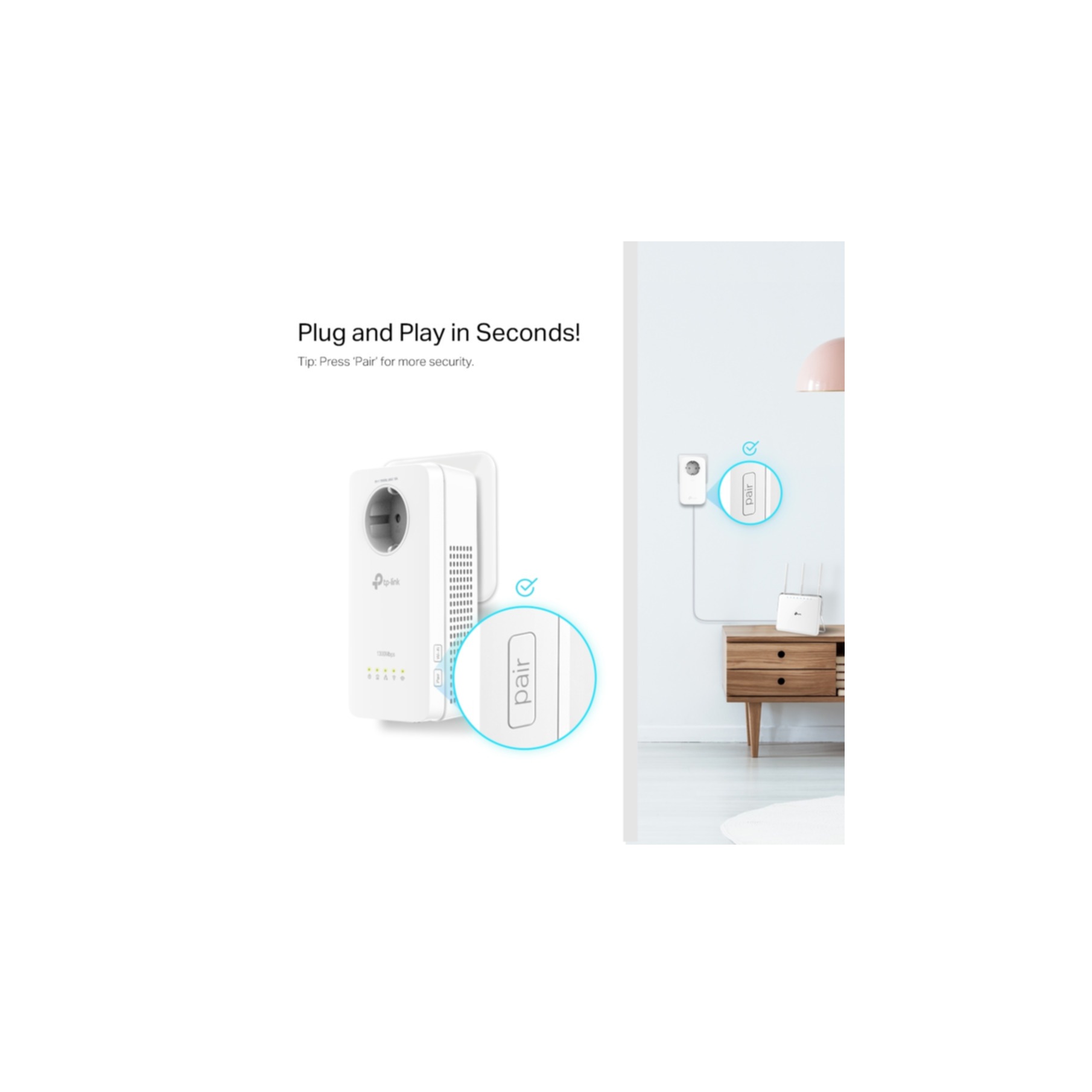 TP-Link Netzwerk-Adapter »AV1300-AC1200-Gigabit-WLAN-Powerline-KIT mit Steckdose«