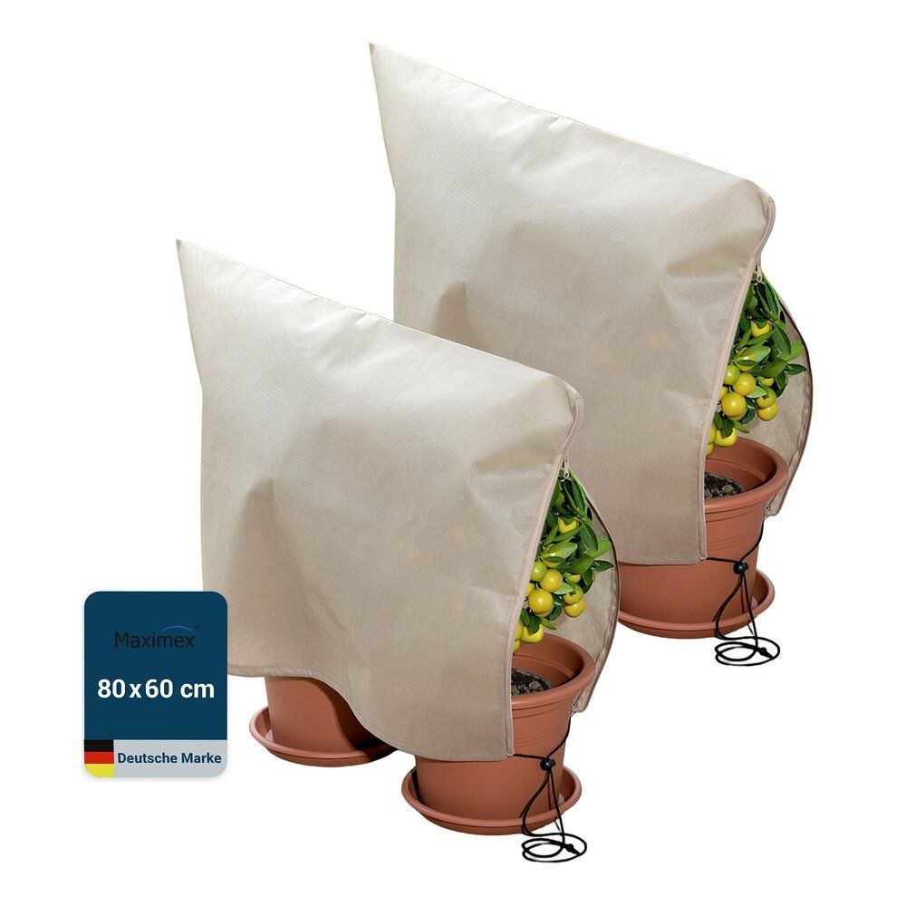 Maximex Winterschutzhaube »Pflanzenschutz-Vlies, 80x60 cm« reißfestes Vlies, mit Reißverschluss und Zugband, BxH: 80x60 cm