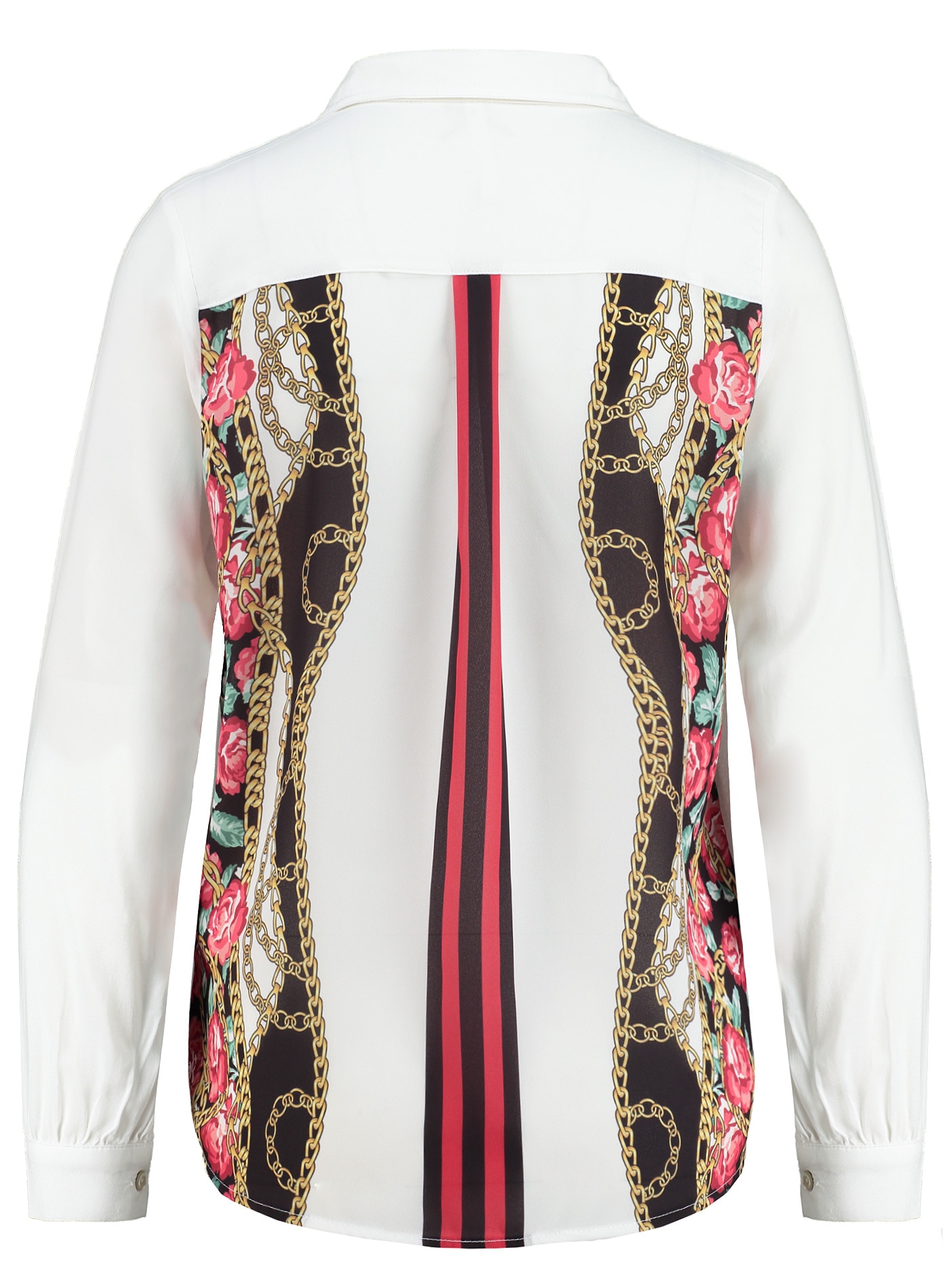 Key Largo Klassische Bluse, mit Blüten-Print auf der Rückseite