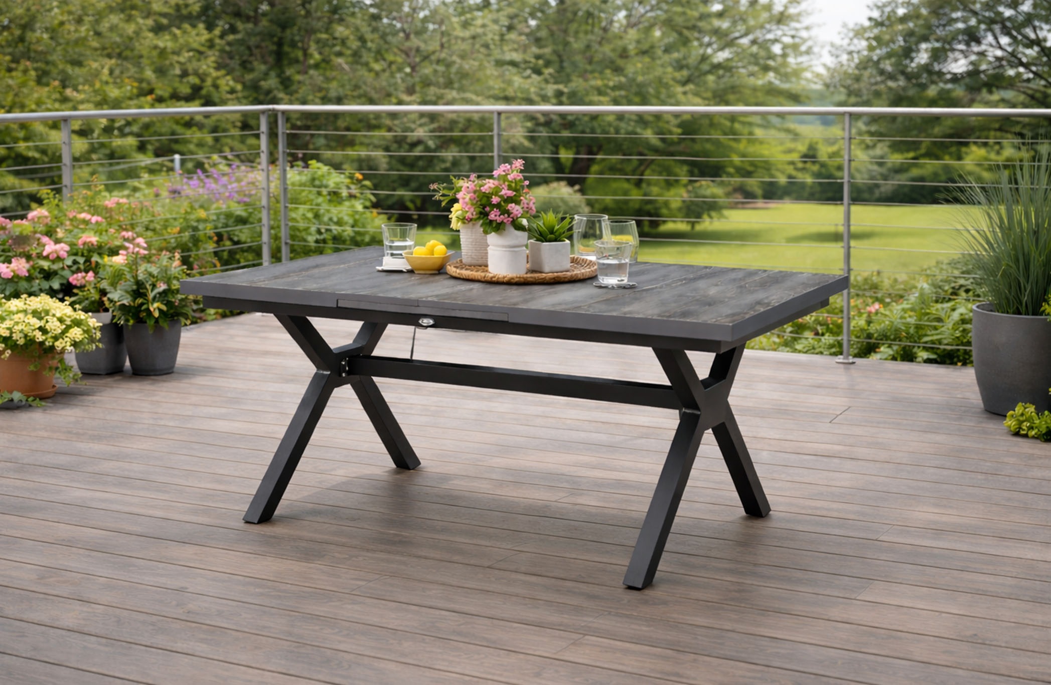 Destiny Garten-Essgruppe »COMO GARDA Essgruppe 4 Se + Tisch 160/210x100cm« Set,  Tisch ausziebar