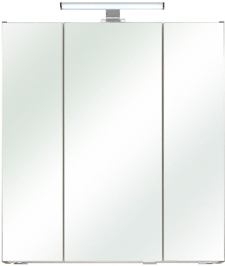 Saphir Badmöbel-Set »Quickset 2-teilig, Waschbeckenunterschrank und LED-Spiegelschrank«, (Set), ohne Waschbecken, inkl. Türdämpfer, 5 Türen, 6 Einlegeböden