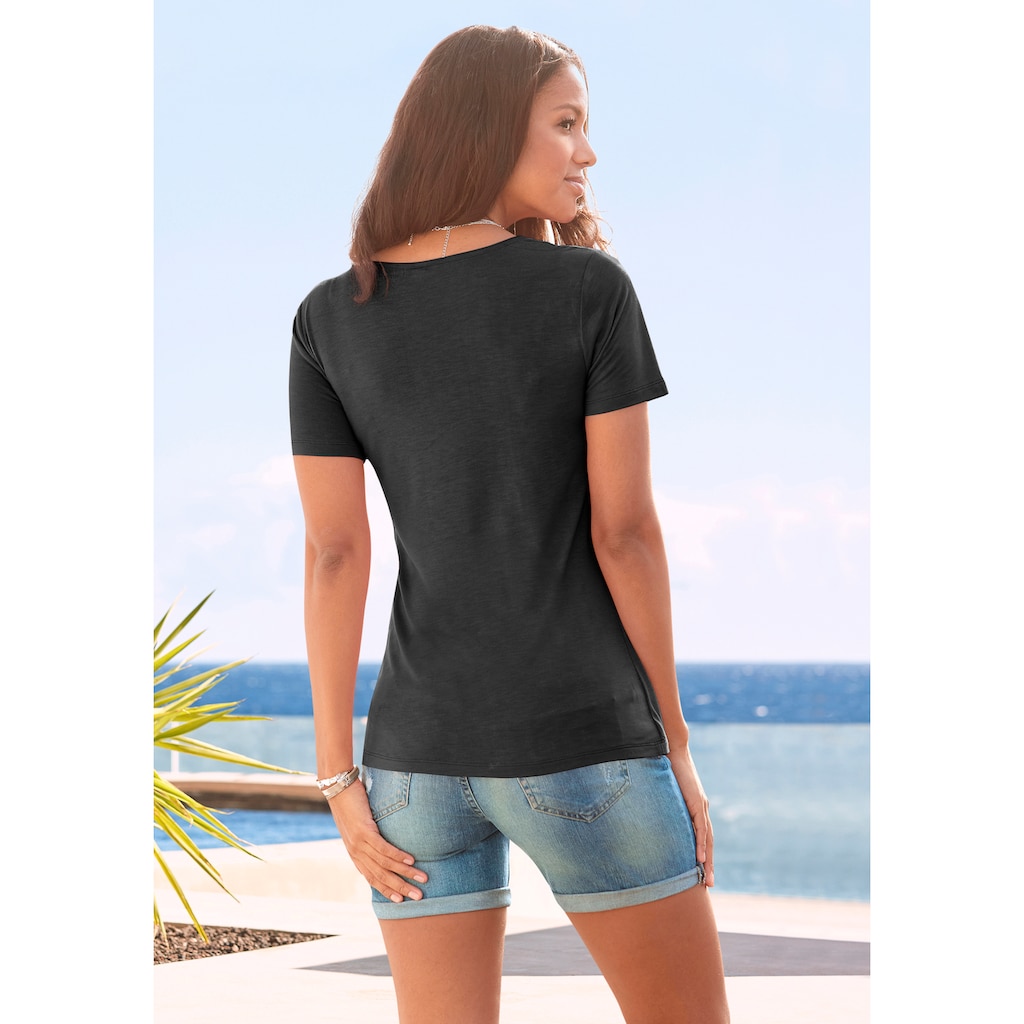 Vivance 2-in-1-Shirt, mit Ringdetail vorne, T-Shirt, Kurzarmshirt, lockere Passform