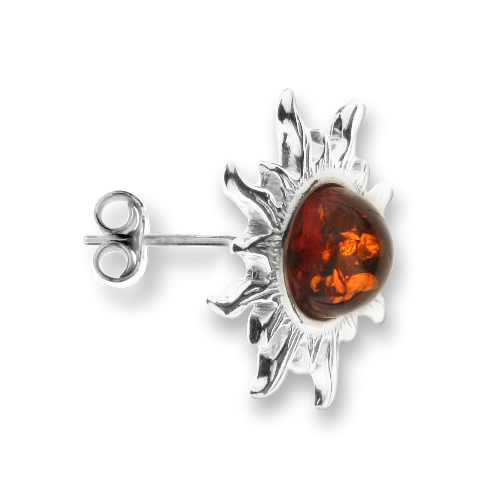 OSTSEE-SCHMUCK Paar Ohrstecker »- Sonne 20 mm - Silber 925/000 - Bernstein«