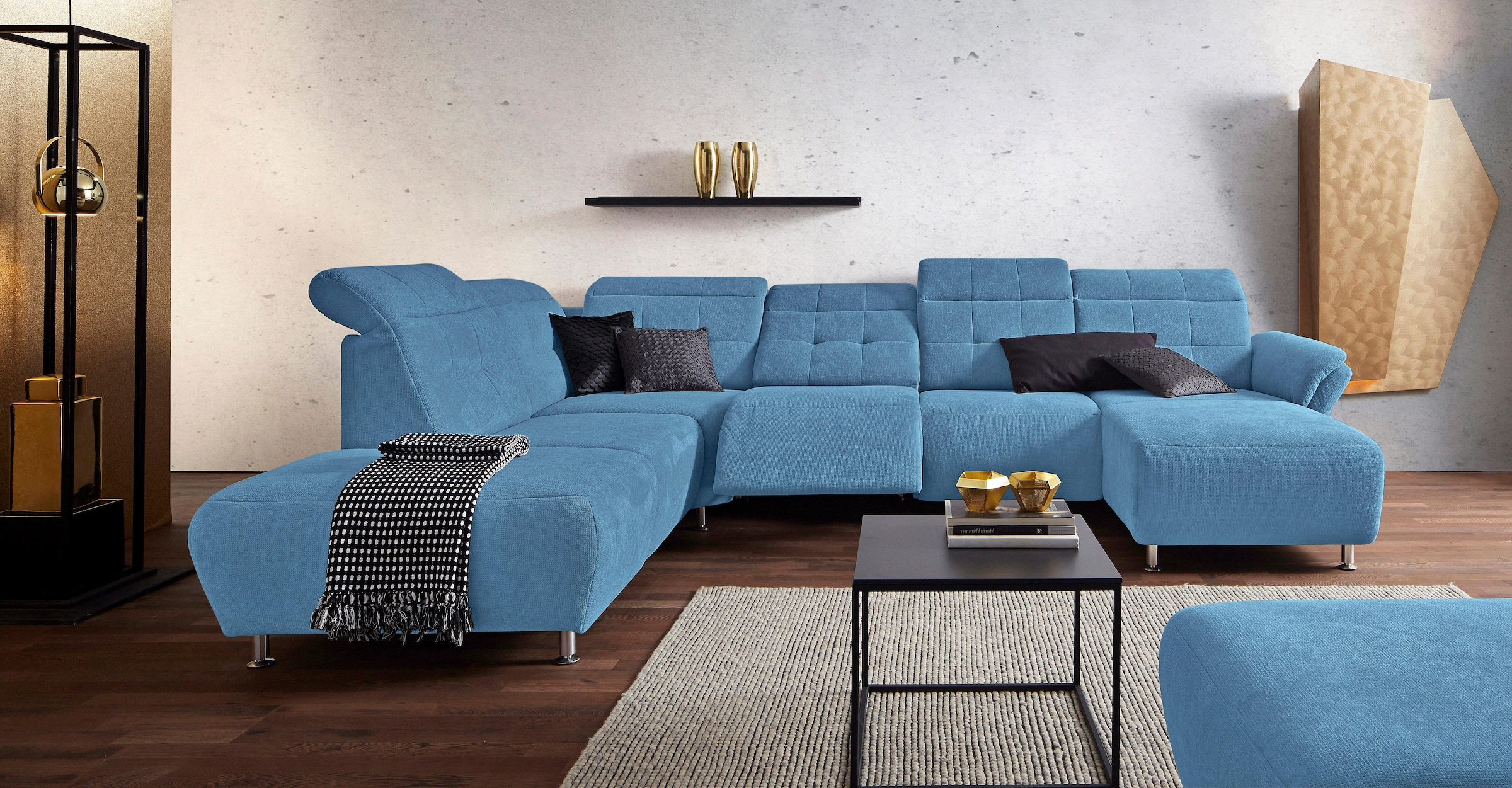 Home affaire Wohnlandschaft "Manhattan U-Form" 2 Sitze mit elektrischer Rel günstig online kaufen