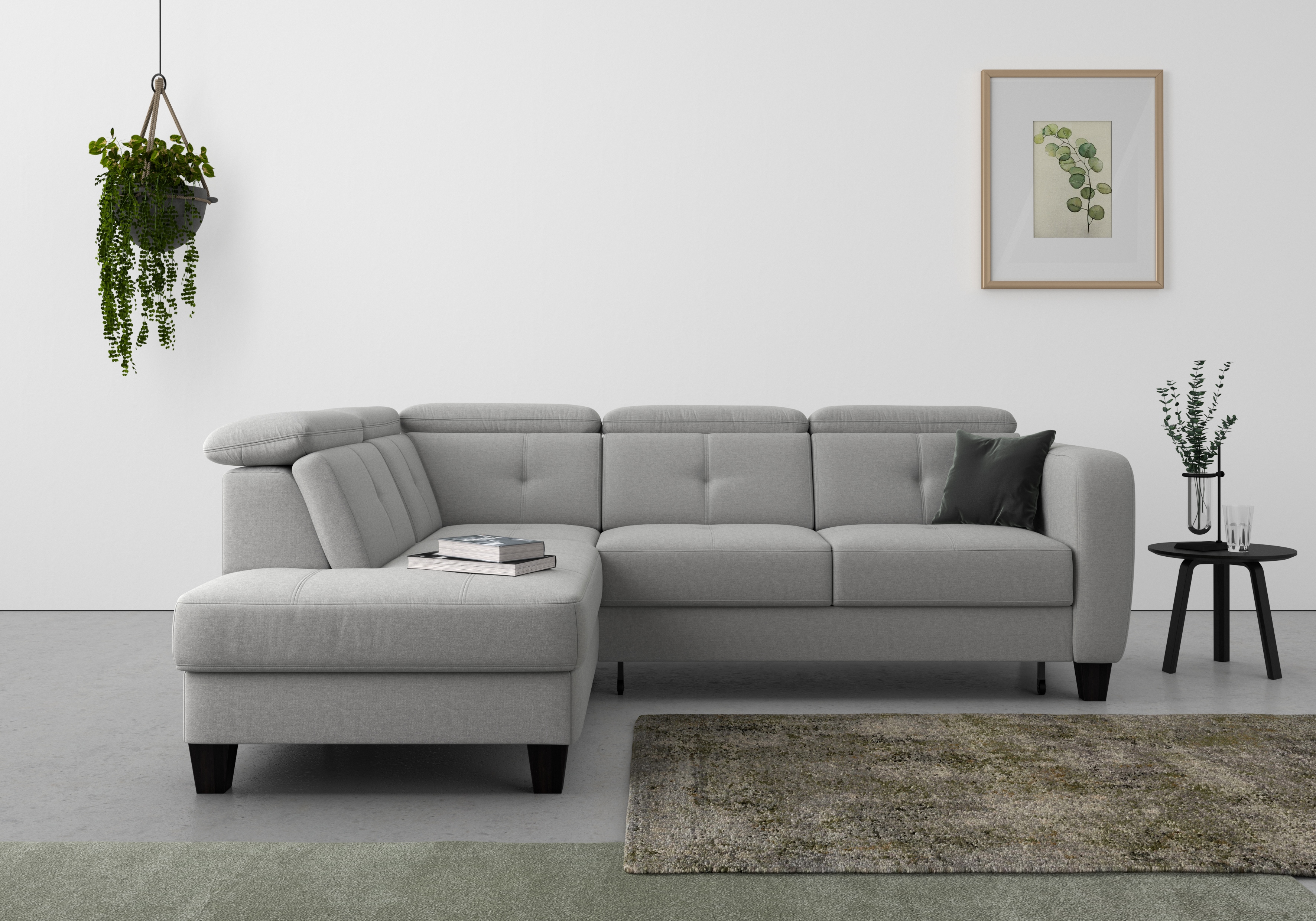 sit&more Ecksofa "Belluci L-Form" inklusive Federkern, wahlweise mit Schlaffunktion und Bettkasten