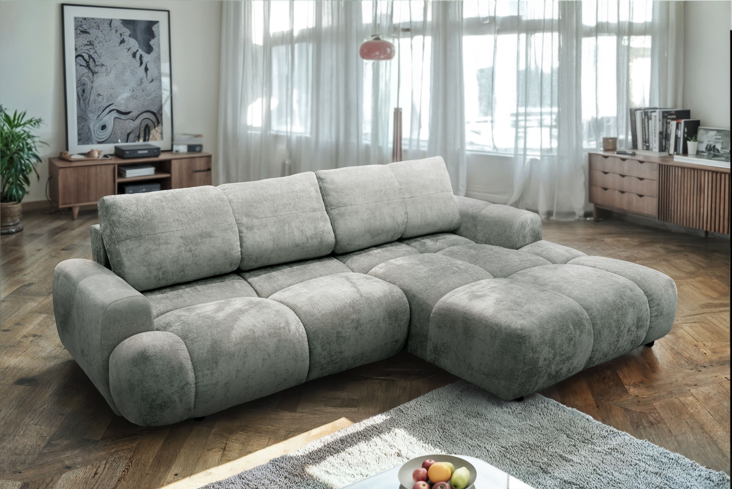 exxpo - sofa fashion Ecksofa inkl. Bettfunktion und Bettkasten,toller Sitzkomfort, Steppung im Sitz
