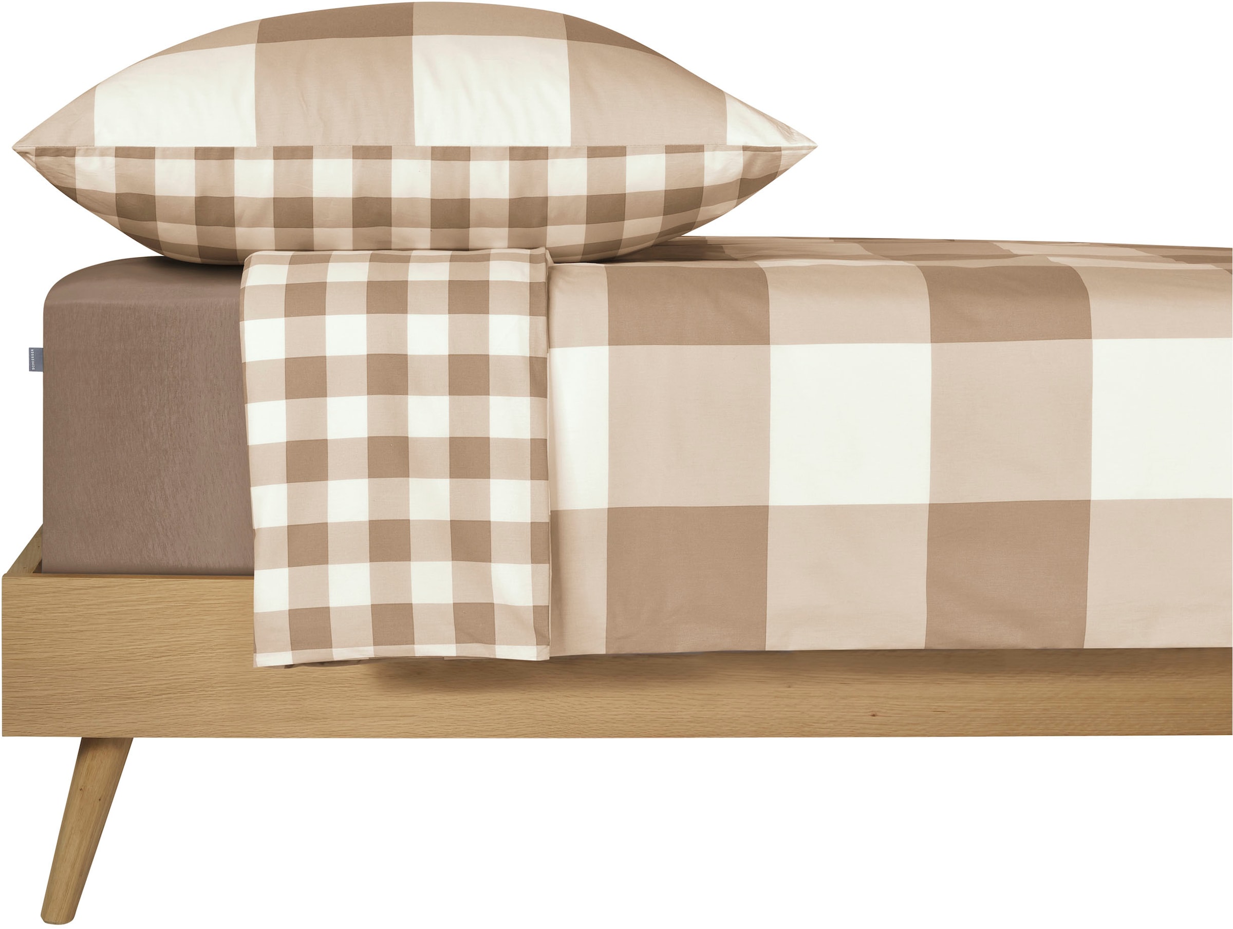 Schiesser Wendebettwäsche »Melvin aus weicher Baumwolle mit Karos«, Made in Green