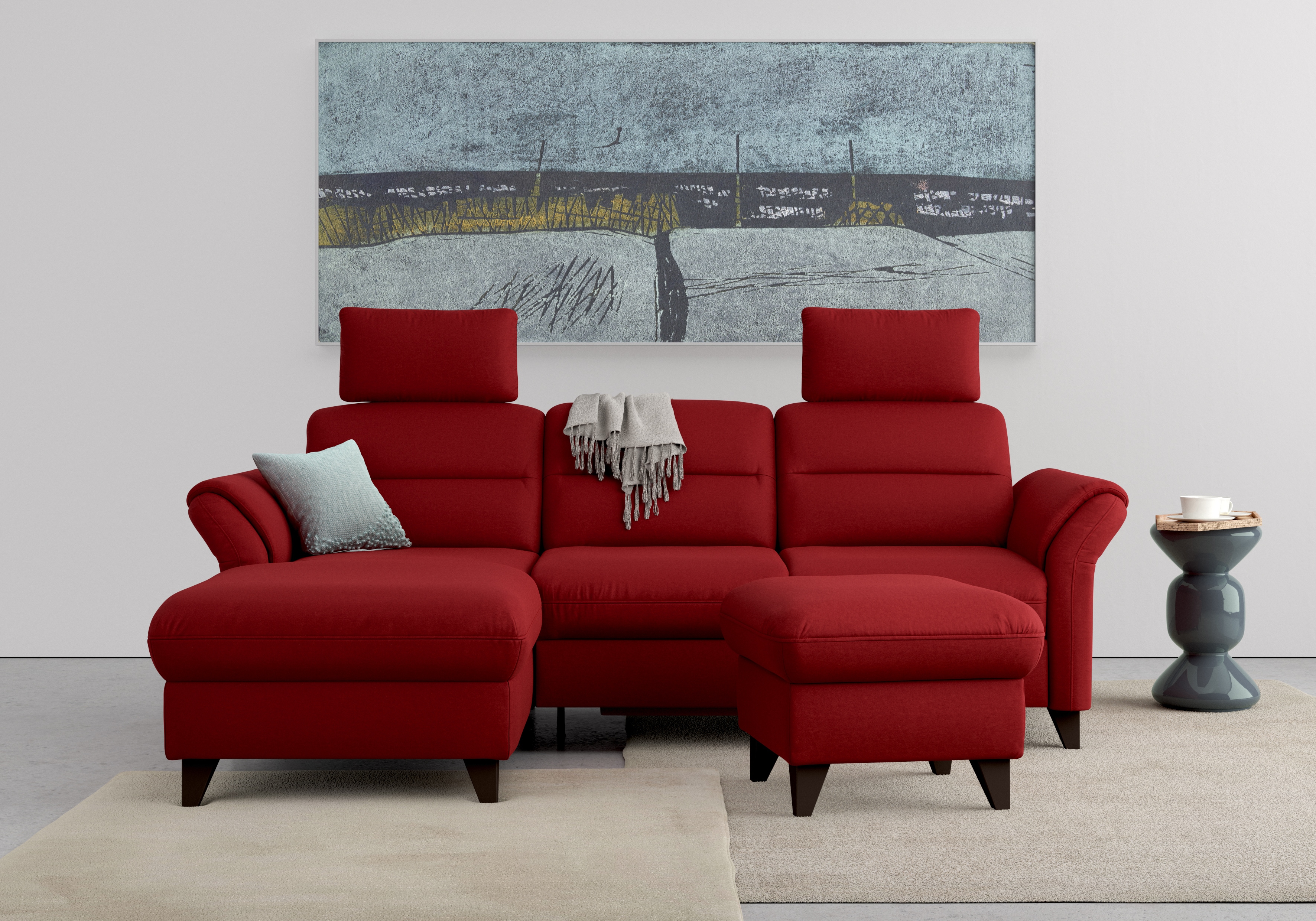 sit&more Ecksofa "Mellum L-Form" Federkern, optional Schlaffunktion, Bettkasten & Armteilfunktion