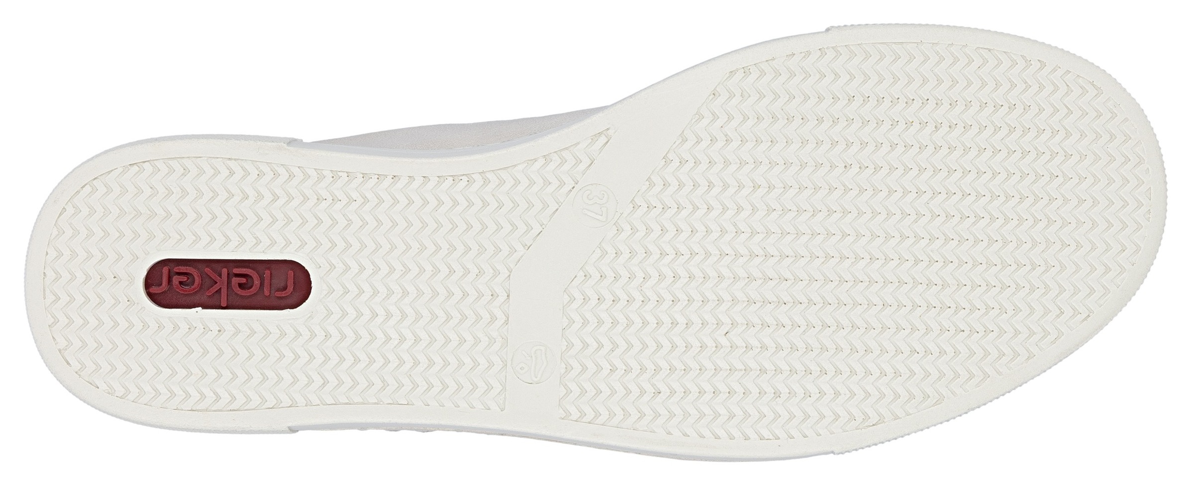 Plateausneaker RIEKER, Damen, Gr. 39, beige (creme), Lederimitat, Schuhe Plateausneaker, mit goldfarbenem Reißverschluss, Freizeitschuh, Halbschuh, Schnürschuh 3